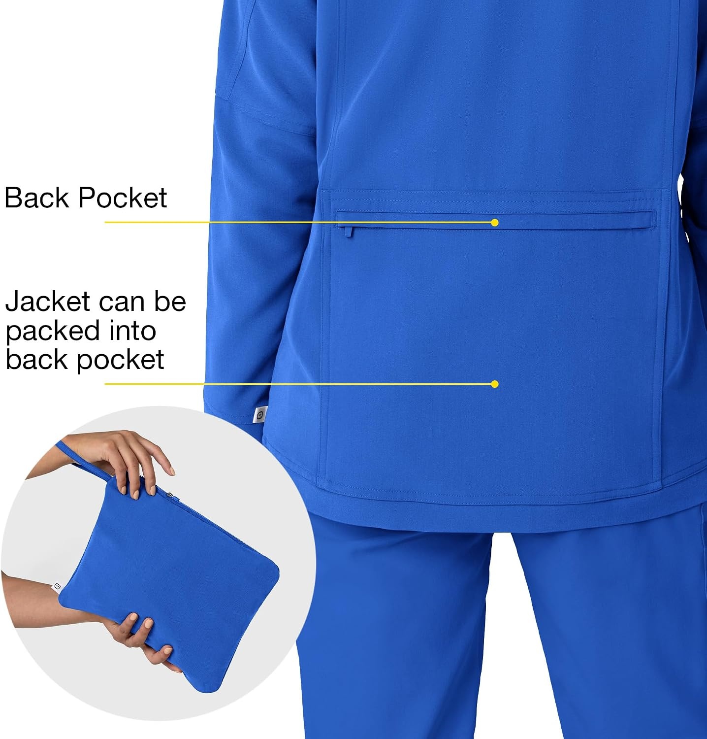 WINK Layers Women’s Germs Happen Packable Scrub Jacket(Royal)
