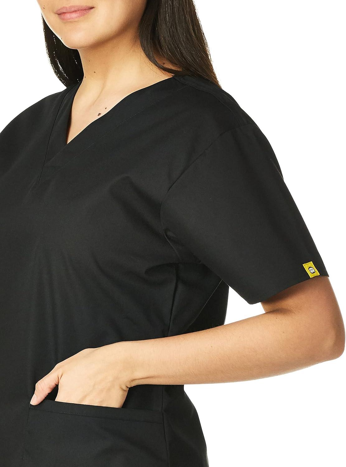 WonderWink womens Origins Bravo V-Neck Top, Black, X-Small
