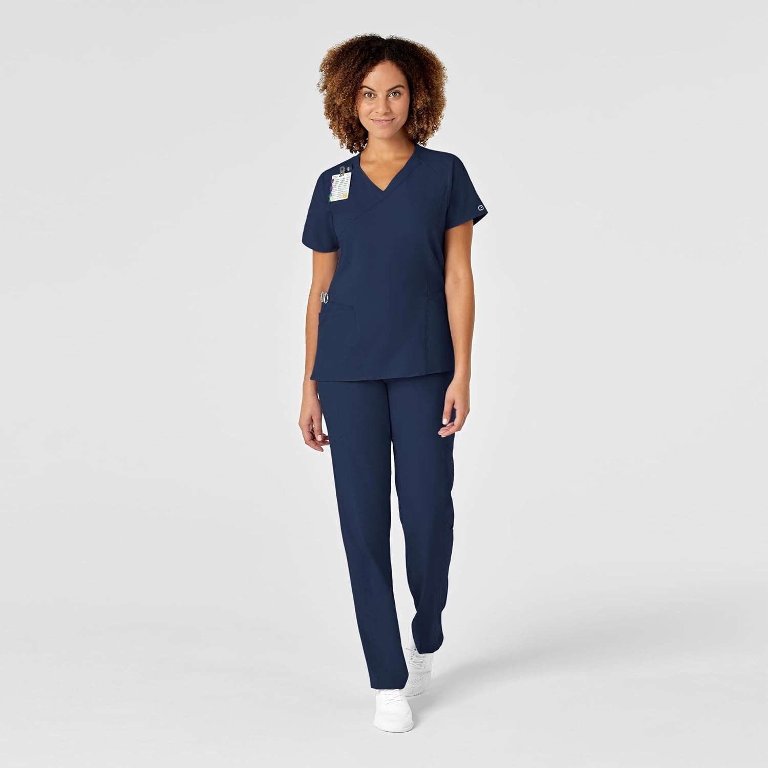 Wink W123 Women’s Mock Wrap Scrub Top(Navy)