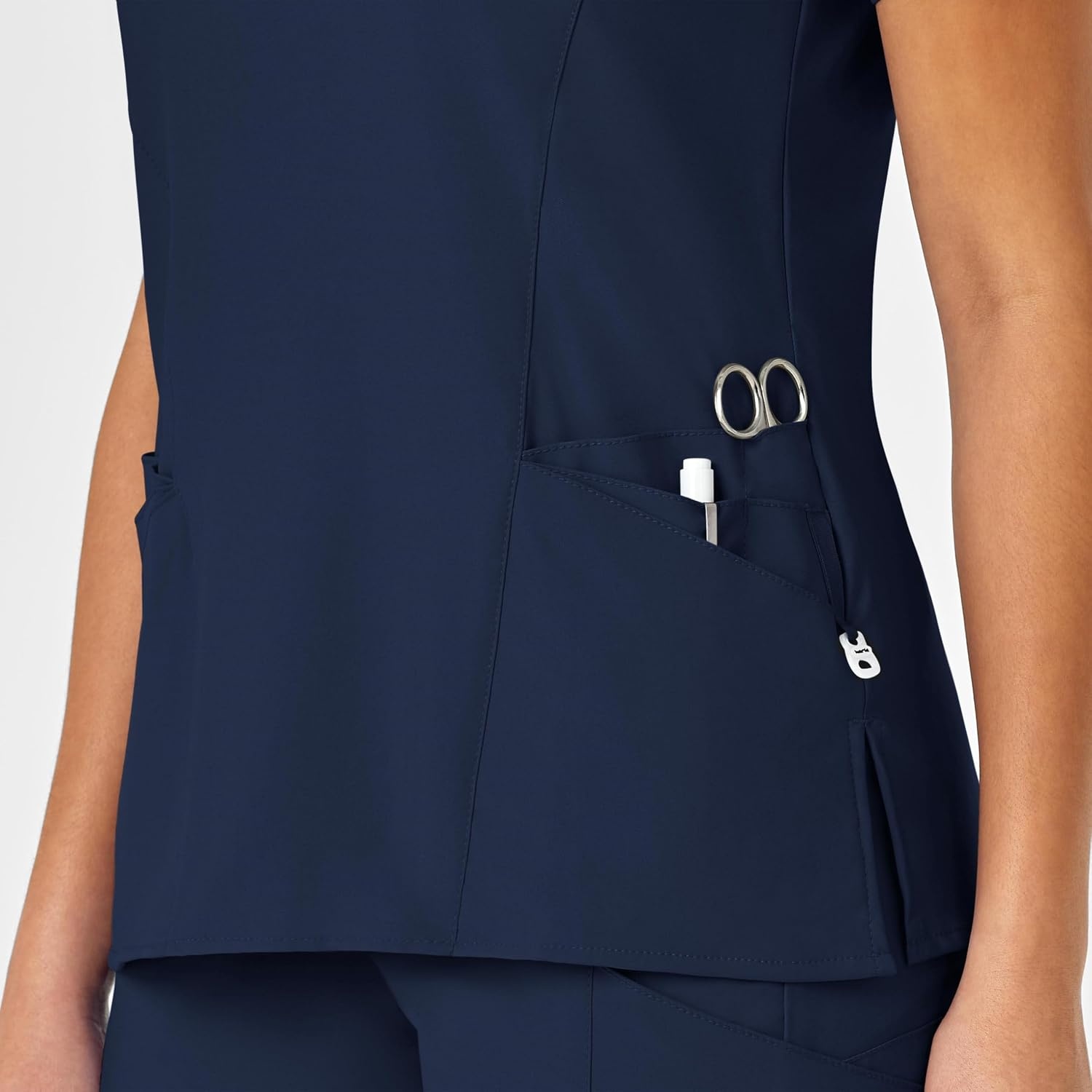 Wink W123 Women’s Mock Wrap Scrub Top(Navy)