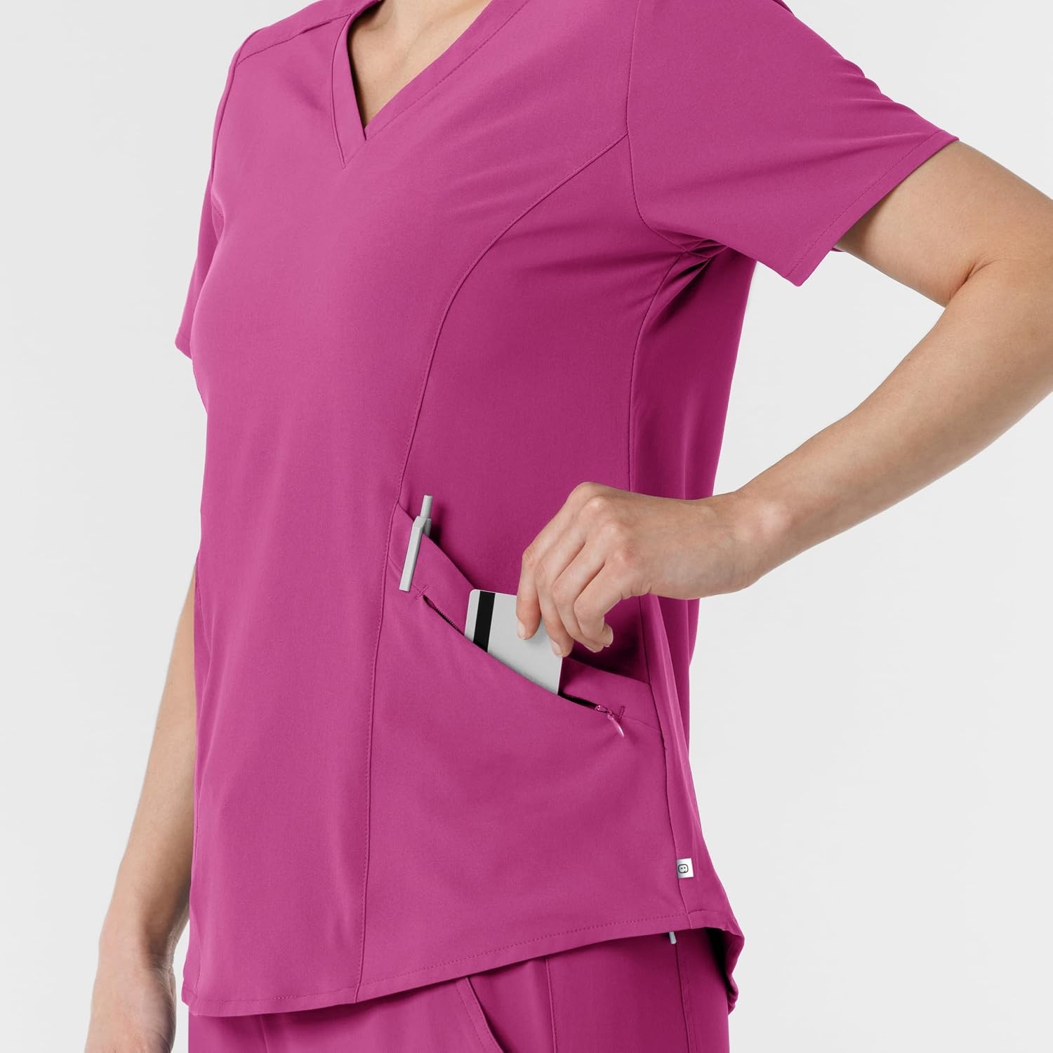 Wink Renew Women’s V-Neck Scrub Top(Raspberry)