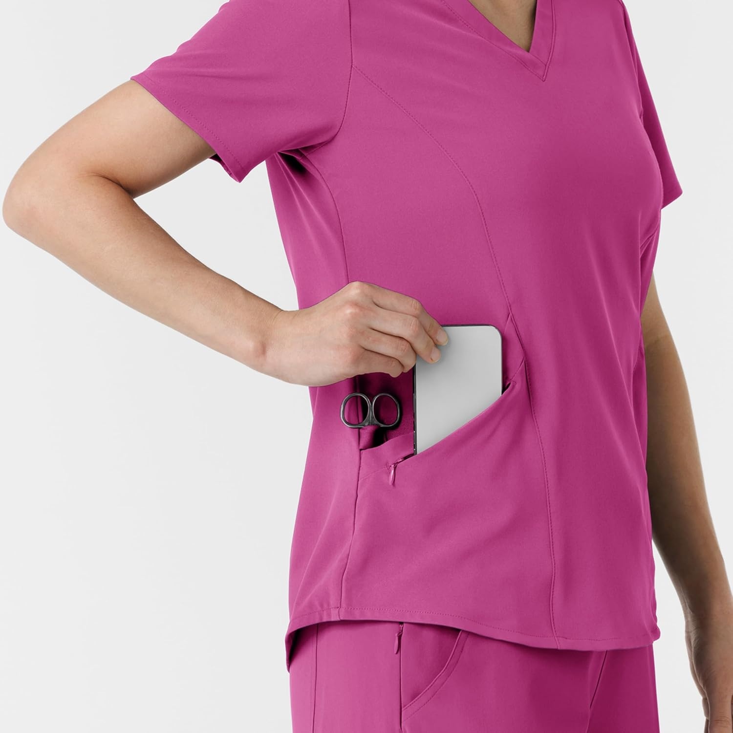 Wink Renew Women’s V-Neck Scrub Top(Raspberry)
