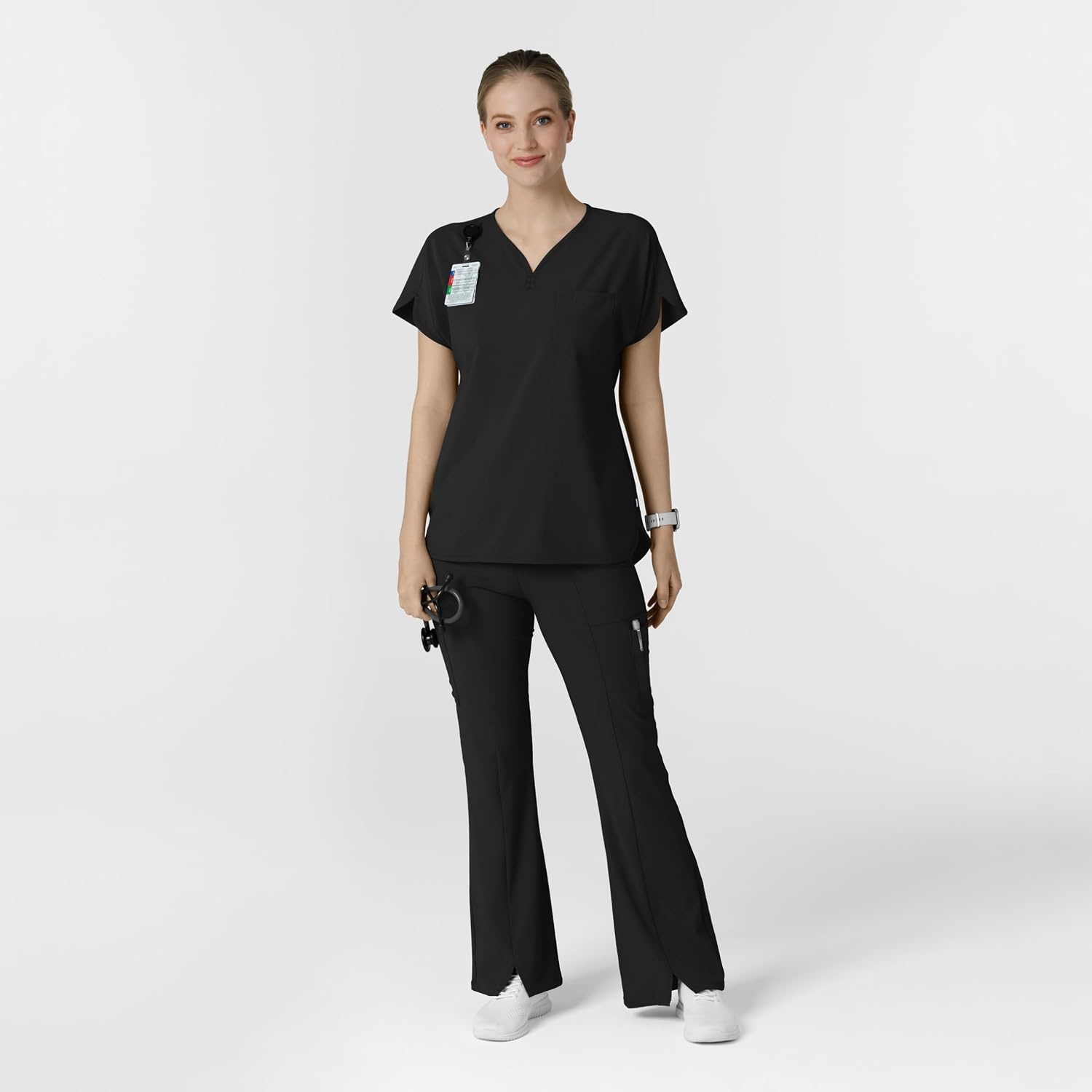 Wink Renew Women’s Dolman Scrub Top(Black)