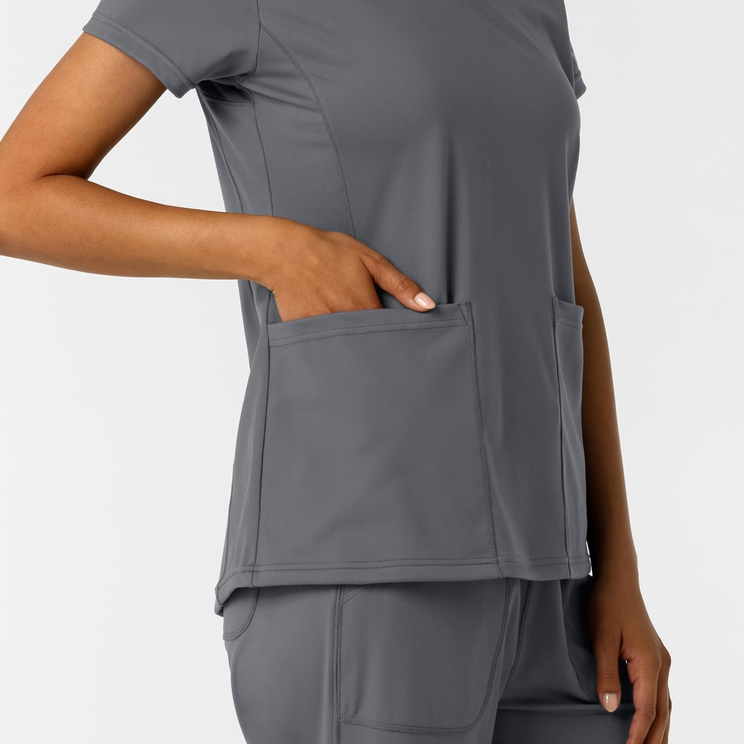 Wink Women’s Women’s 2-Pocket Scrub Top(Pewter)