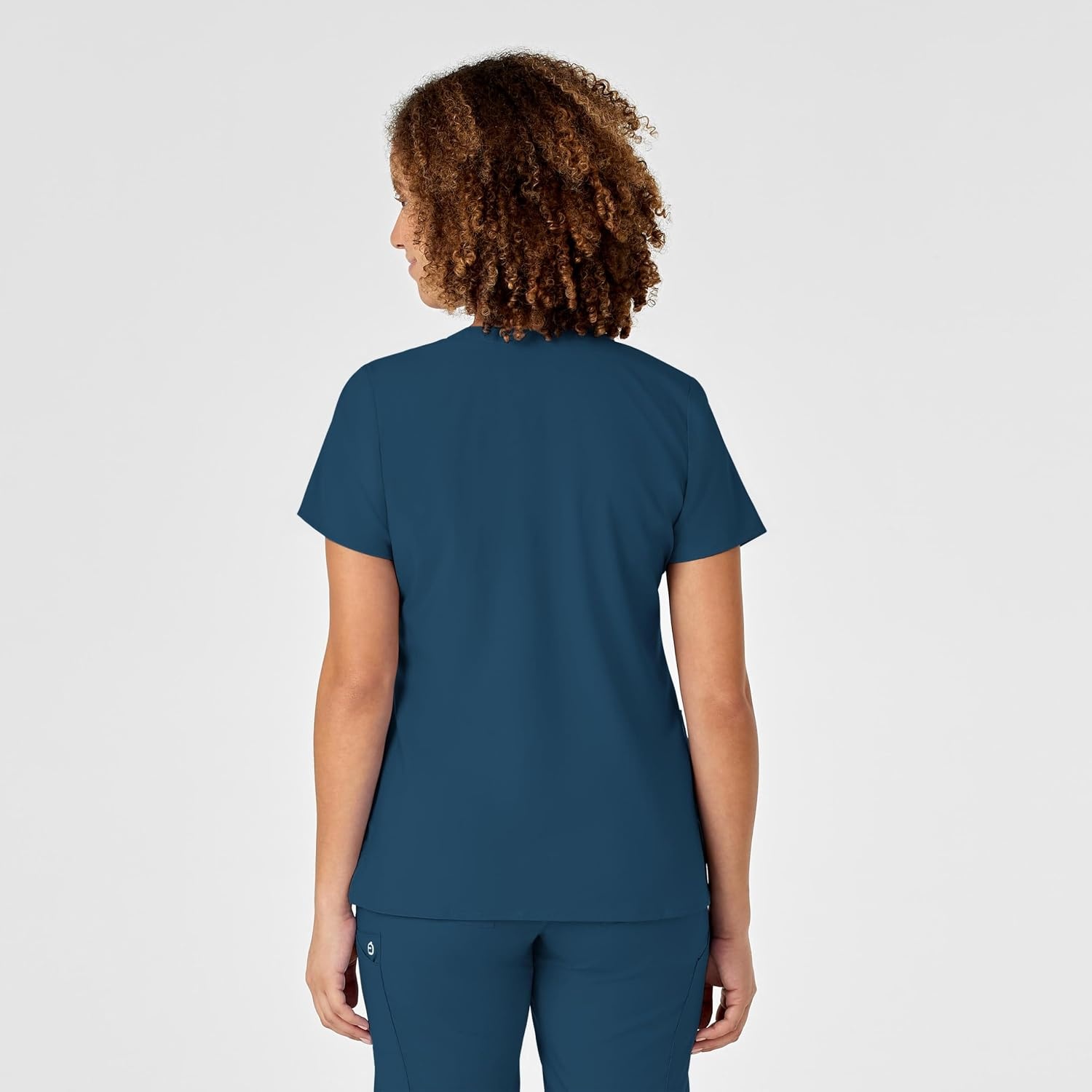 Wink W123 Women’s Mock Wrap Scrub Top(Caribbean Blue)