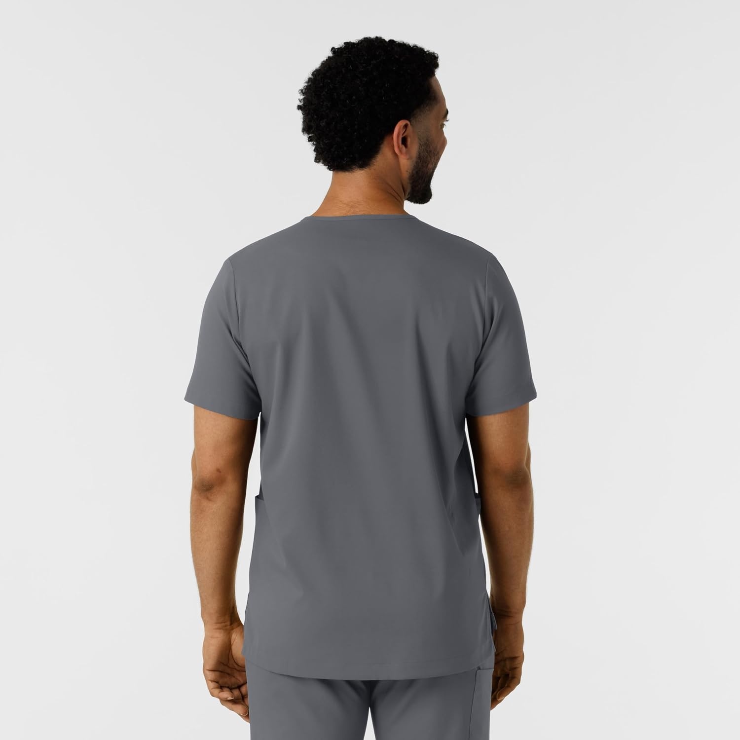 Wink Boundless Men’s Multi Pocket V-Neck Scrub Top(Pewter)