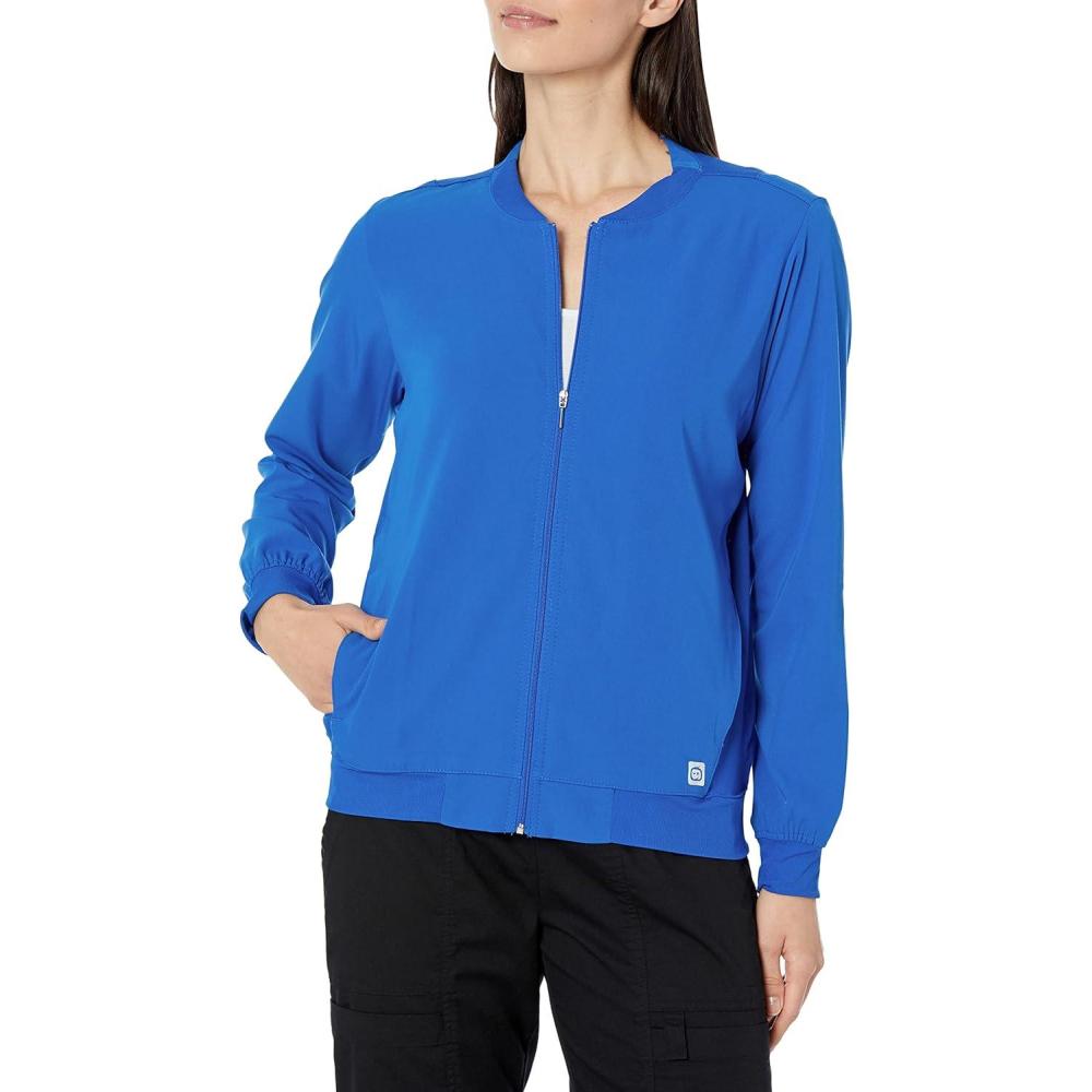 WonderWink womens Bomber Jacket(Royal)