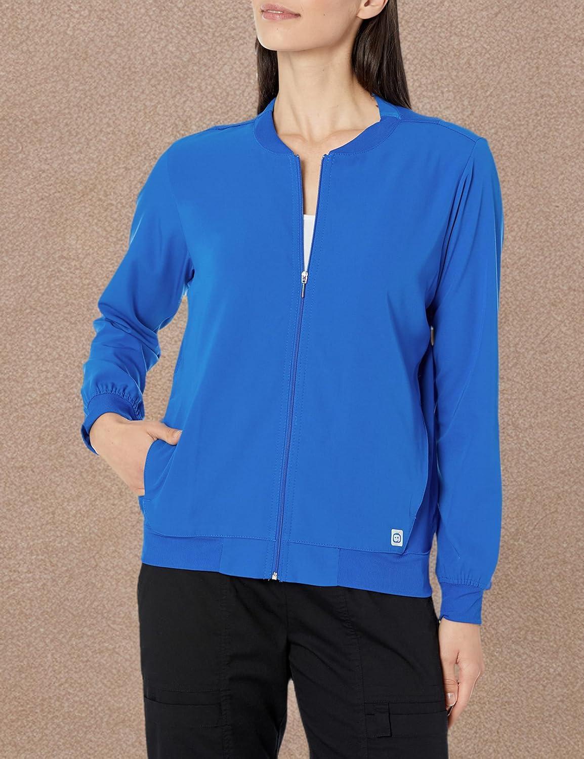 WonderWink womens Bomber Jacket(Royal)