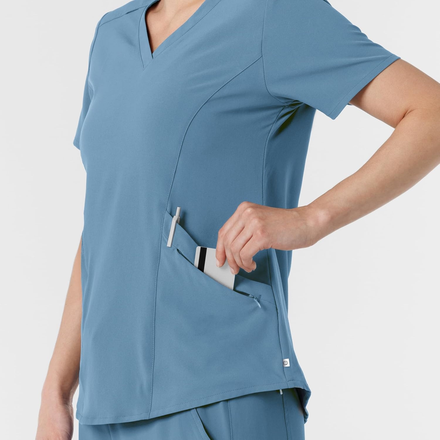 Wink Renew Women’s V-Neck Scrub Top(Pacific Blue)