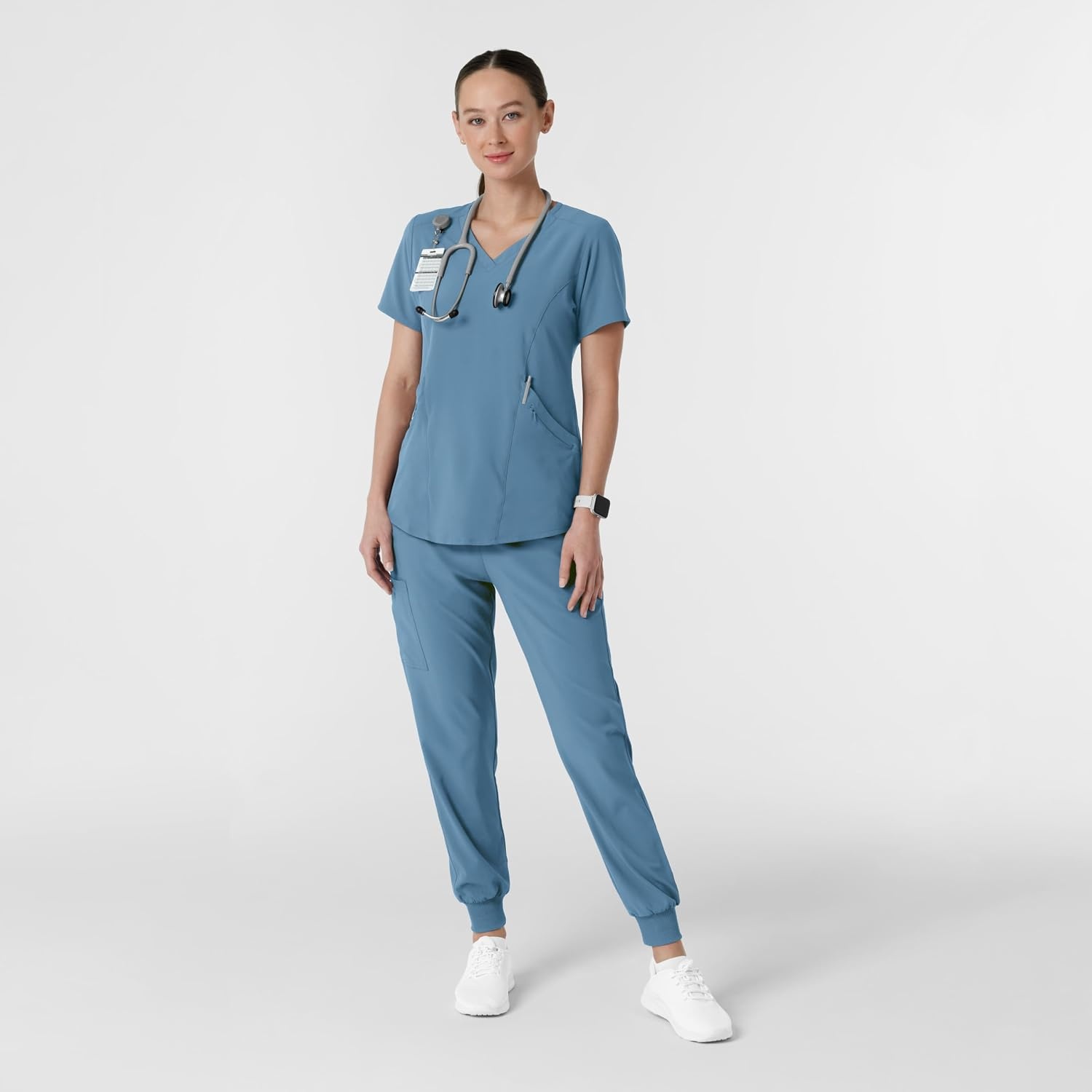 Wink Renew Women’s V-Neck Scrub Top(Pacific Blue)