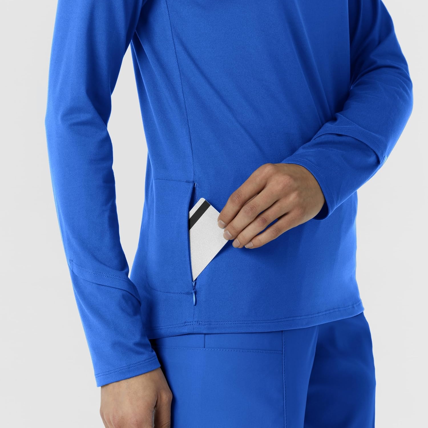 Wink Layers Women’s Watch Window Quarter Zip Scrub Top(Royal)