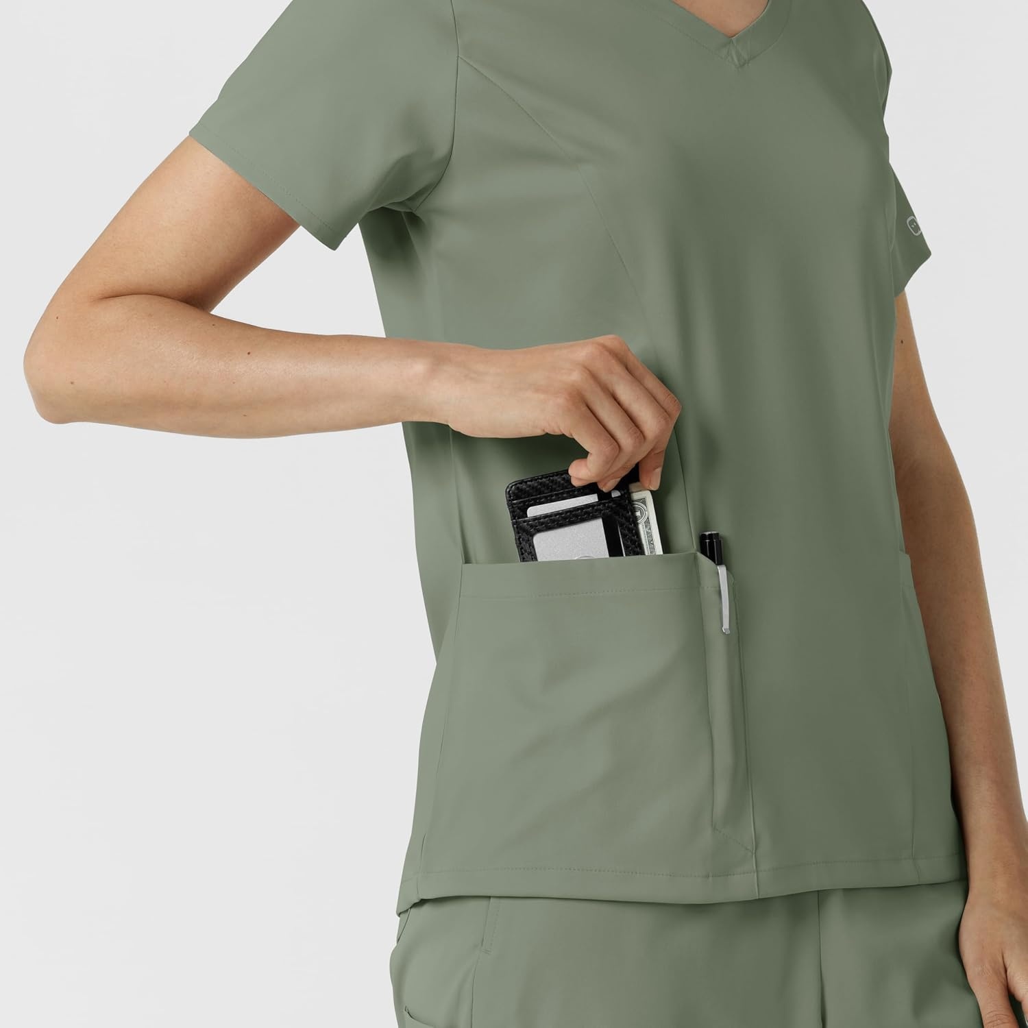 Wink PRO Women’s 4 Pocket V-Neck Scrub Top(Sage)