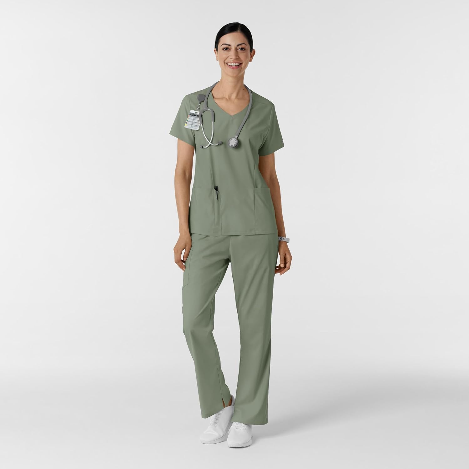 Wink PRO Women’s 4 Pocket V-Neck Scrub Top(Sage)
