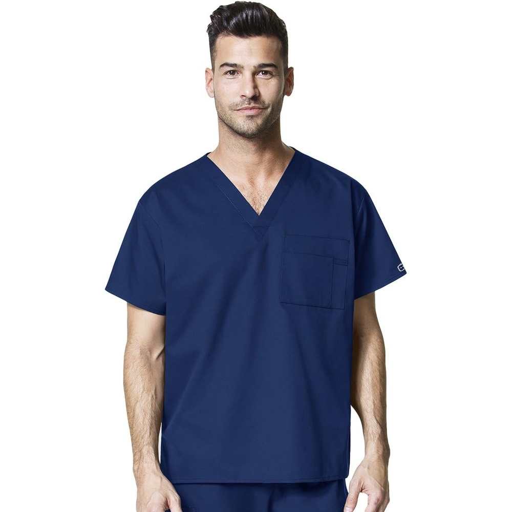 Wink WonderWORK Unisex V-Neck Scrub Top(Navy)
