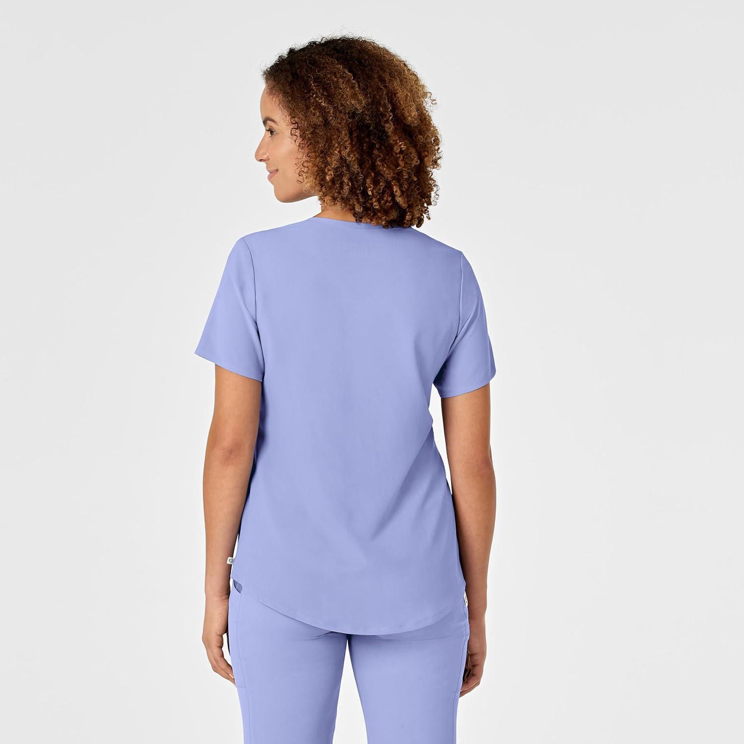 WonderWink Mens Women’s V-Neck Scrub Top(Ceil Blue)