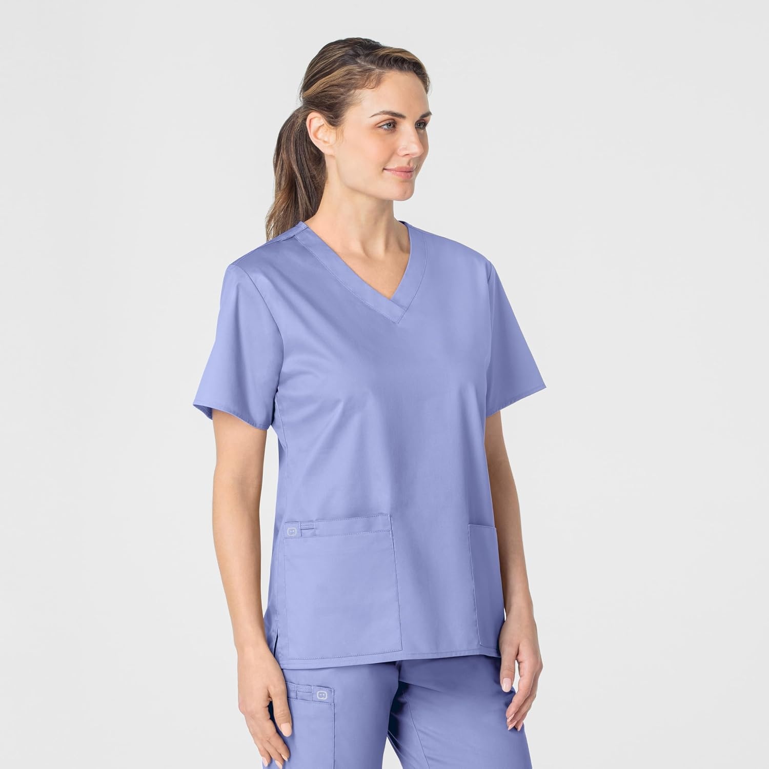 WonderWink Women’s Women’s V-Neck Scrub Top(Ceil Blue)