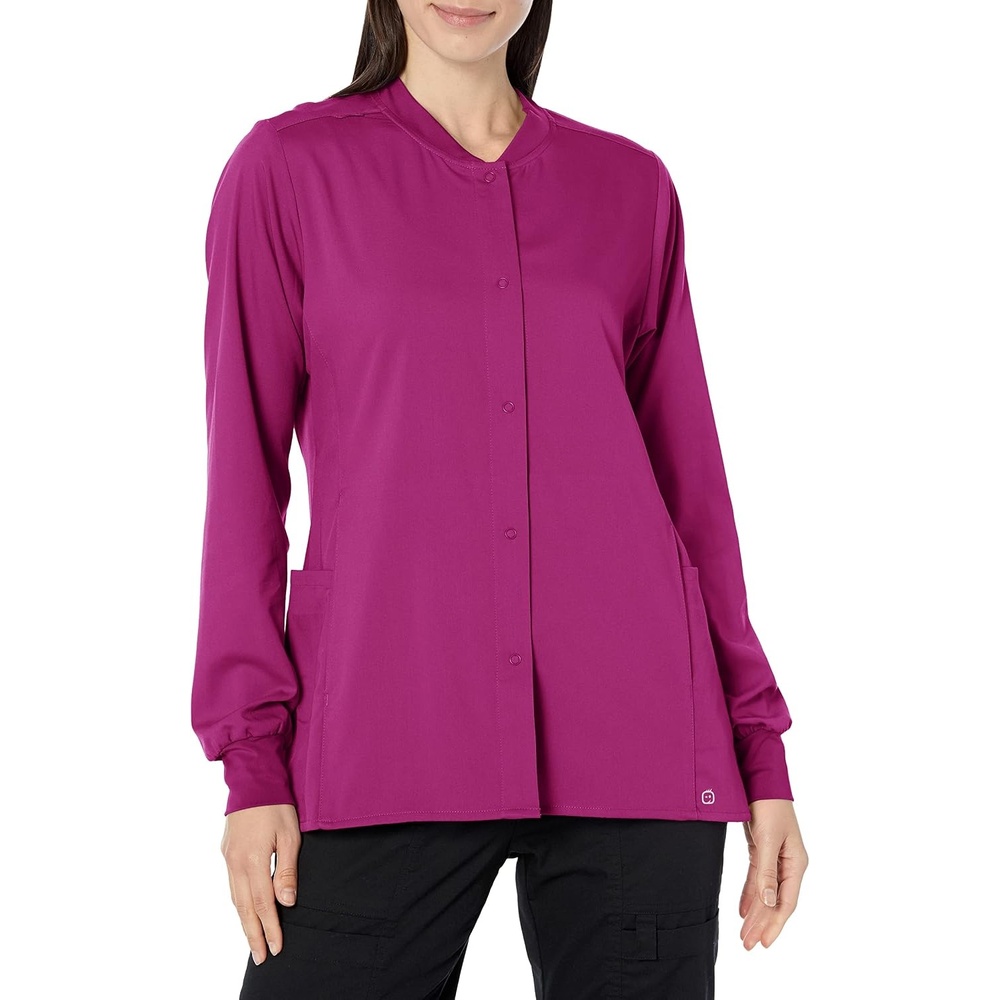WINK PRO Women’s Snap Front Warm-Up Jacket(Wine)