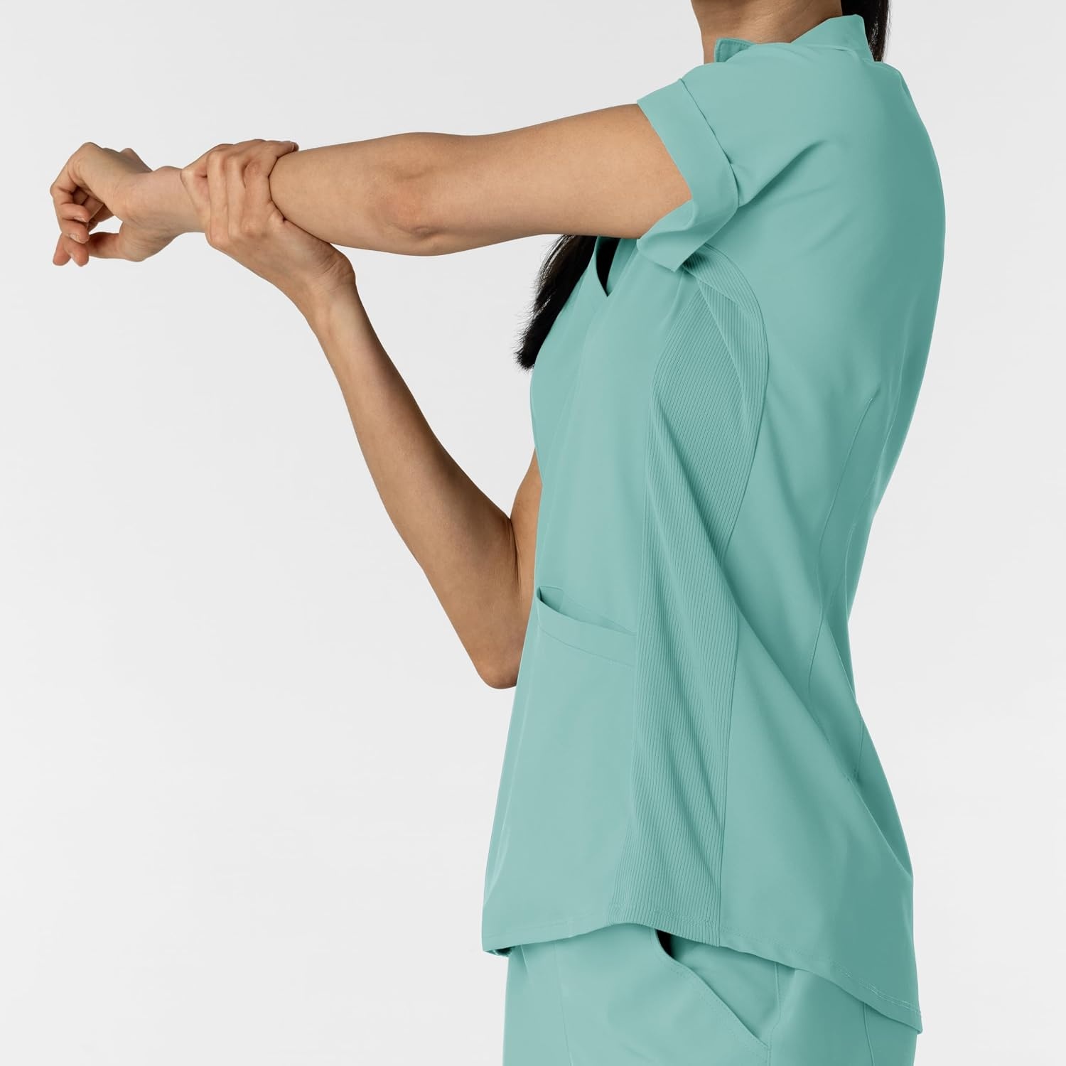 WINK Renew Women’s Flex-n-Reach Collared Scrub Top(Turquoise)
