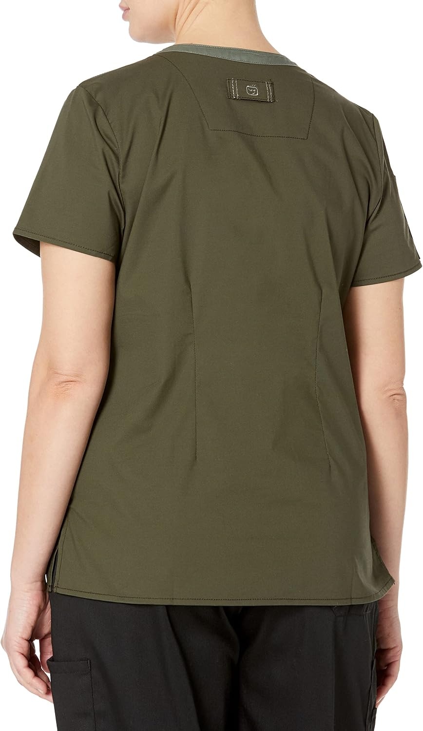 Wink WonderFLEX Women’s V-Neck Tuck-in Scrub Top(Forest Green)