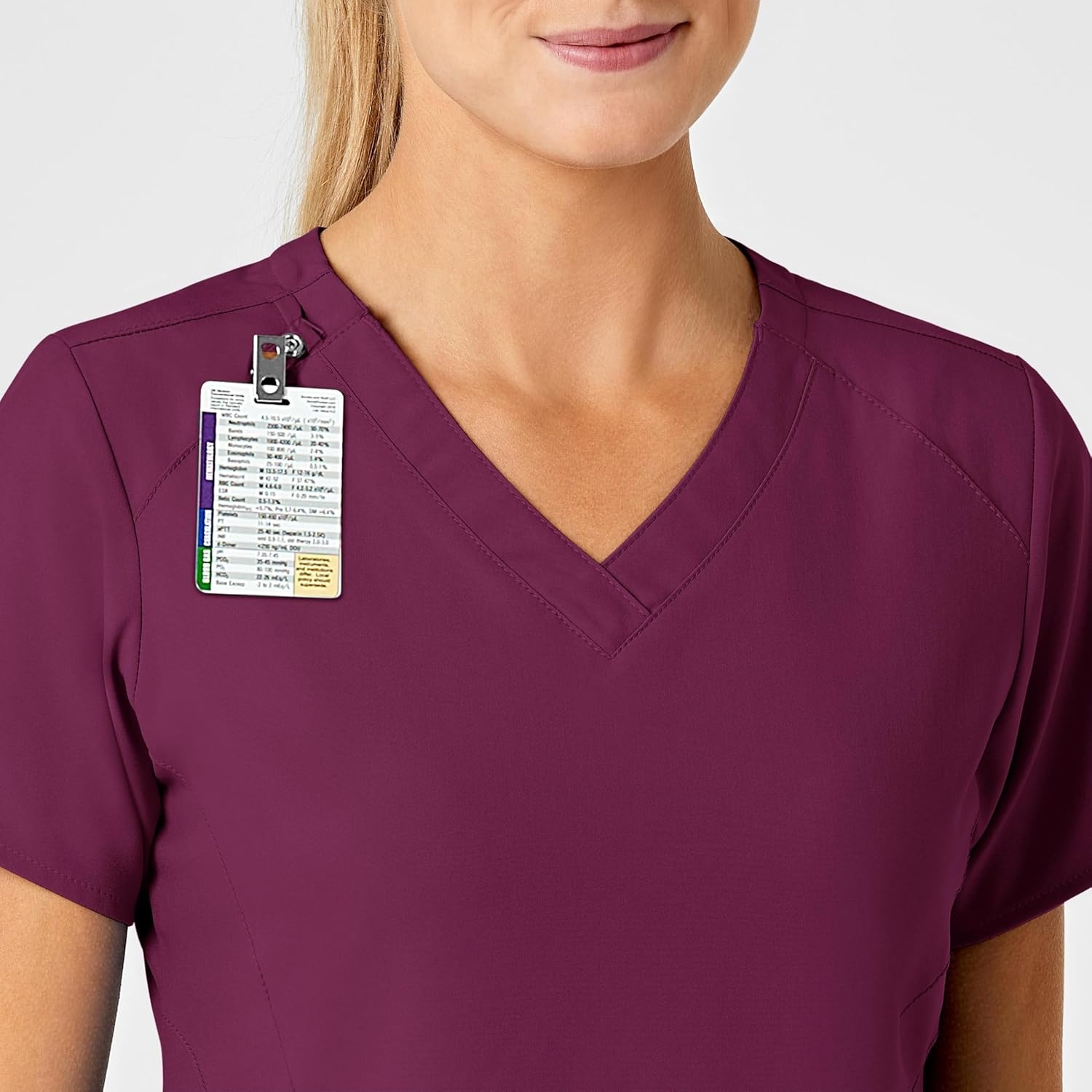 WonderWink womens Women’s Stylized V-neck Top Medical Scrubs Shirt, Wine, X-Large US