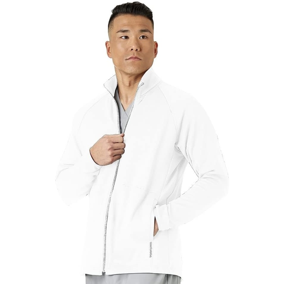 WINK Layers Men’s Fleece Full Zip Jacket(White)
