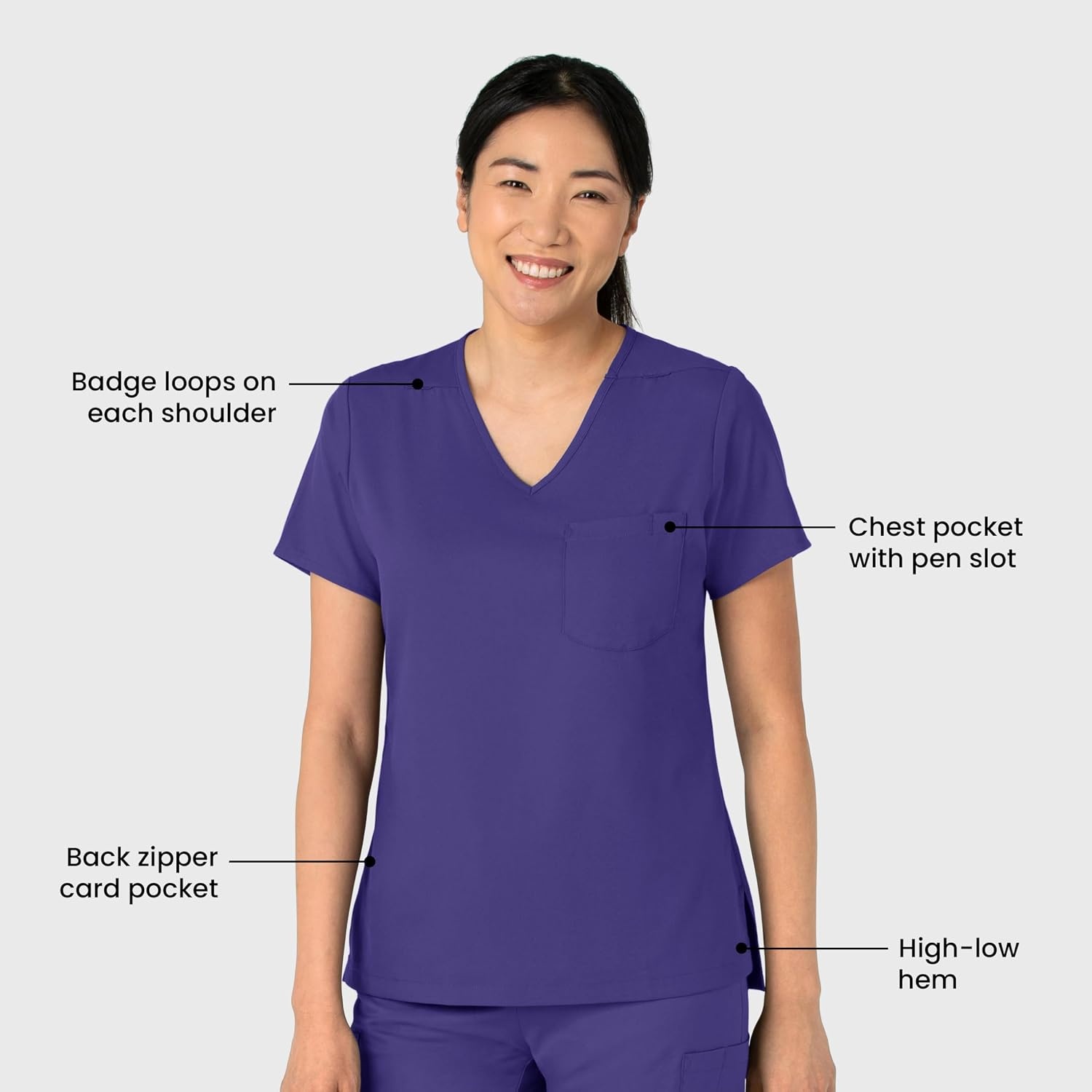 Wink Boundless Women’s Tuck-in Scrub Top(Grape)