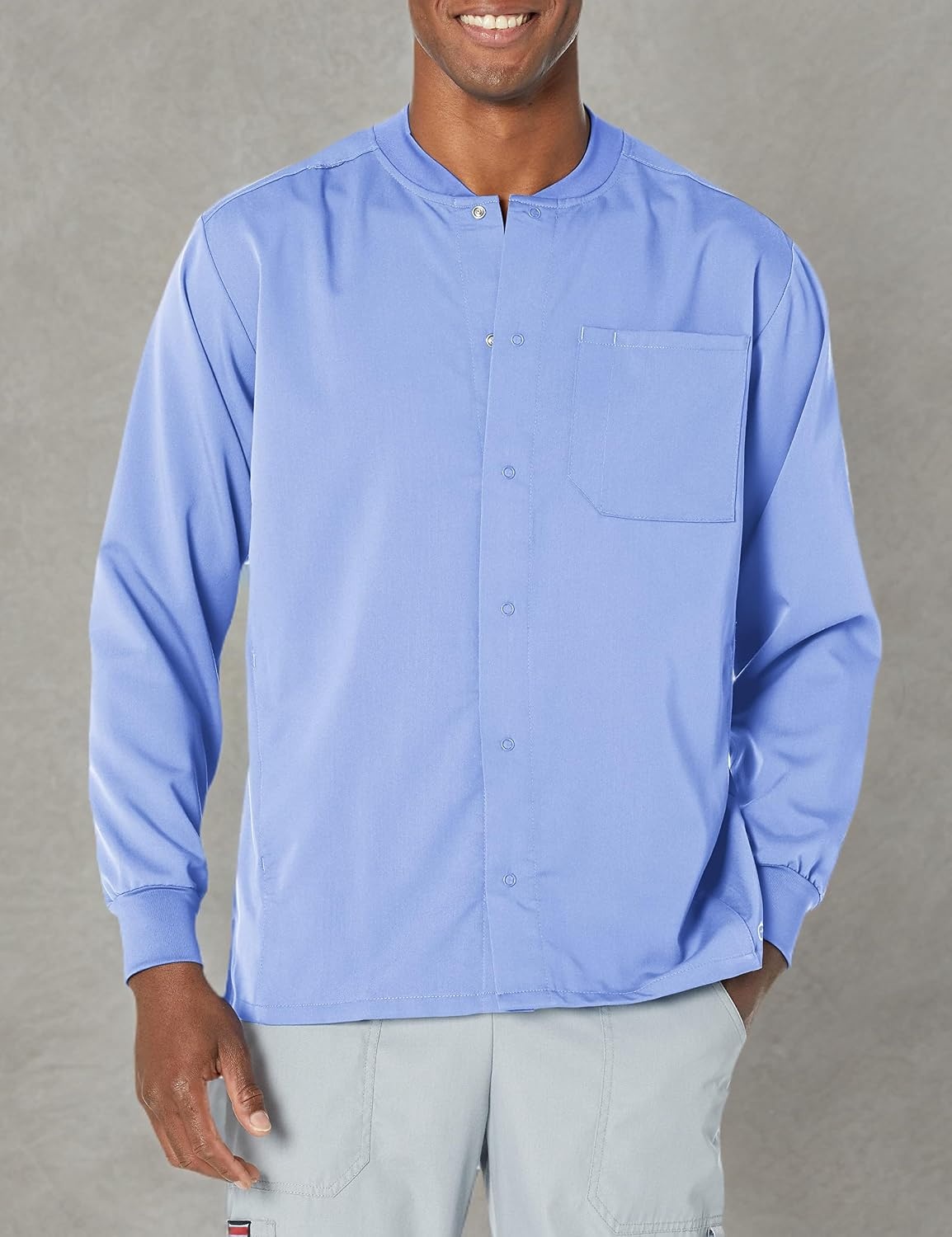 WINK PRO Men’s Snap Front Warm-Up Jacket(Ceil Blue)