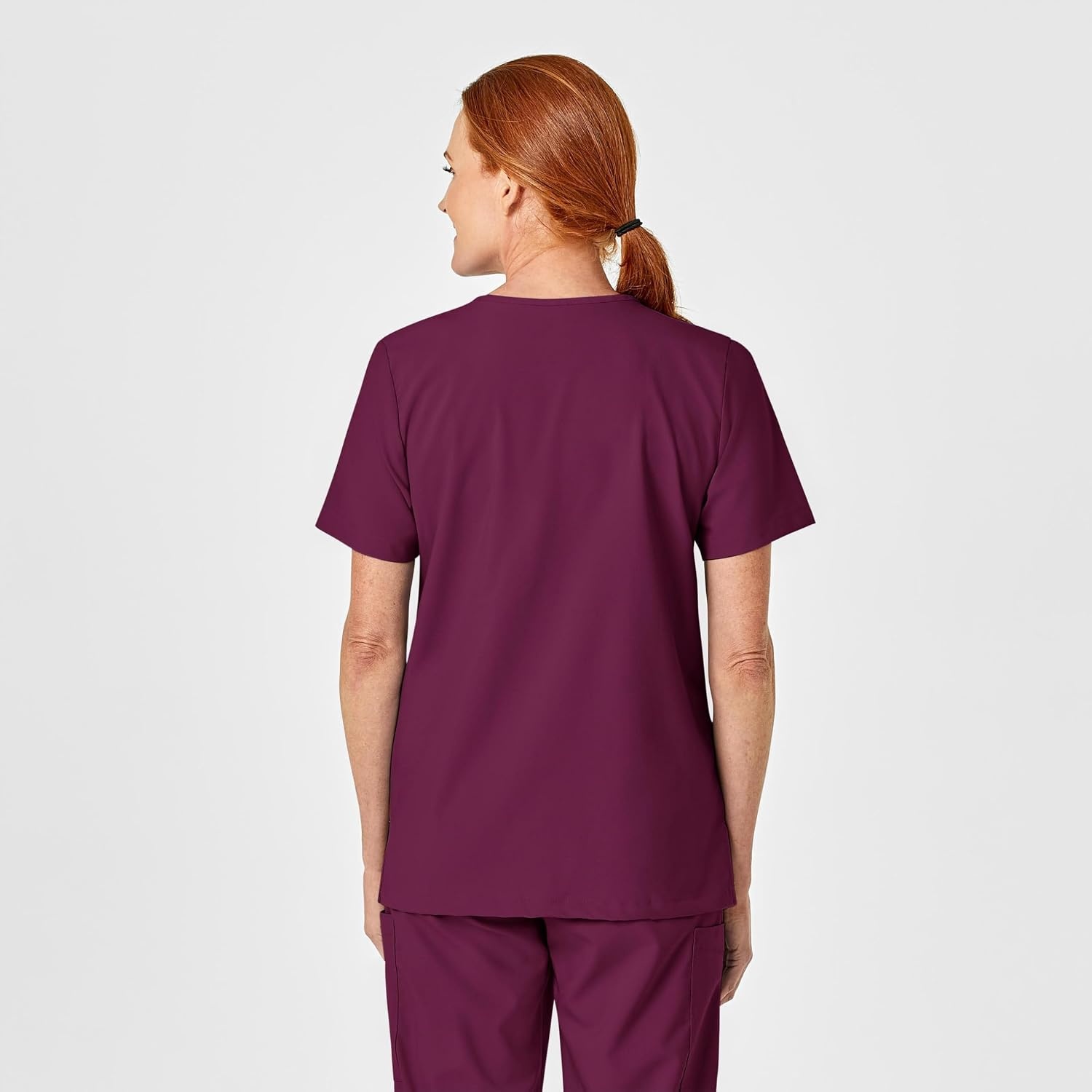 Wink W123 Unisex 4 Pocket Utility Scrub Top(Wine)