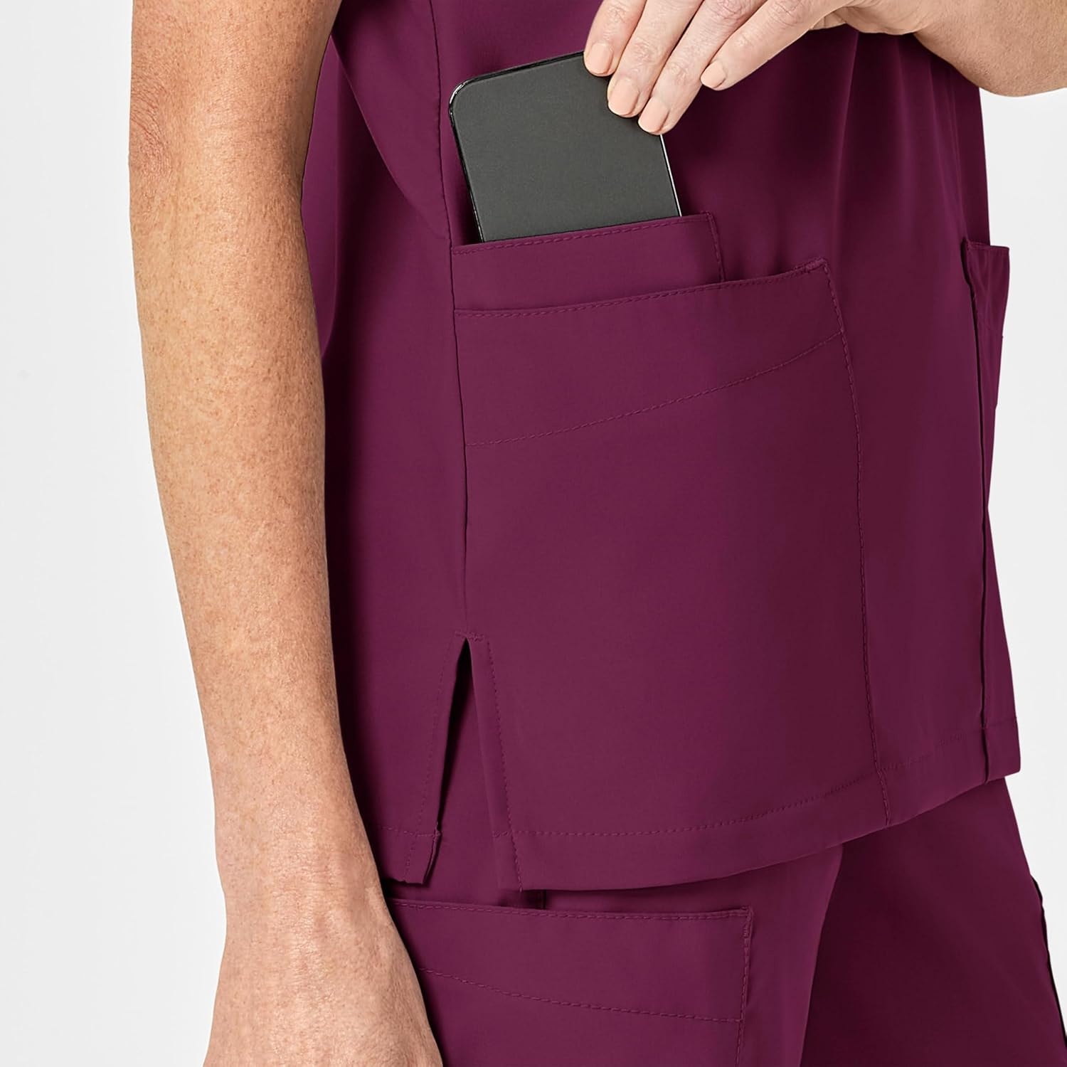 Wink W123 Unisex 4 Pocket Utility Scrub Top(Wine)