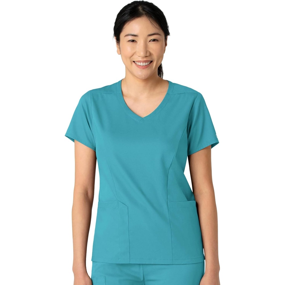 Wink Boundless Women’s 2-Pocket V-Neck Scrub Top(Teal)