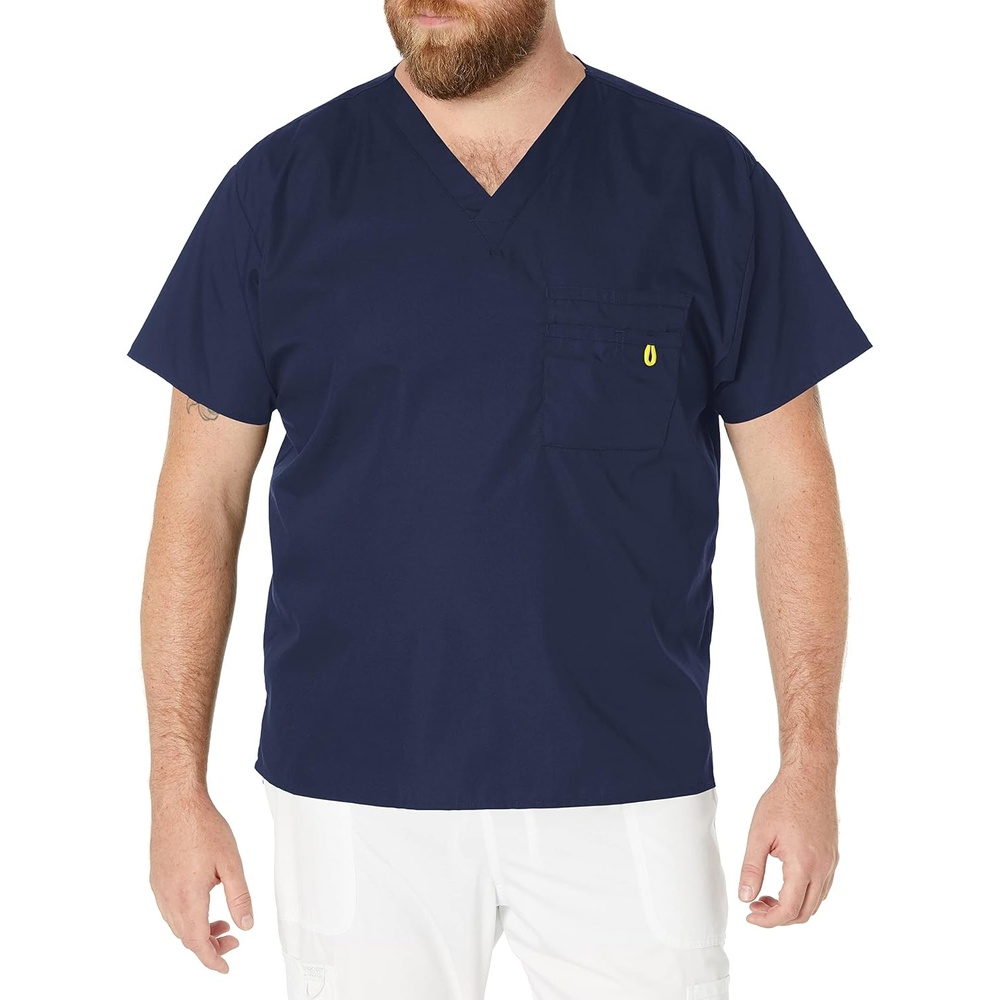 WonderWink unisex-adult Big The Alpha Unisex V-Neck Scrub Top, Navy, 4X-Large