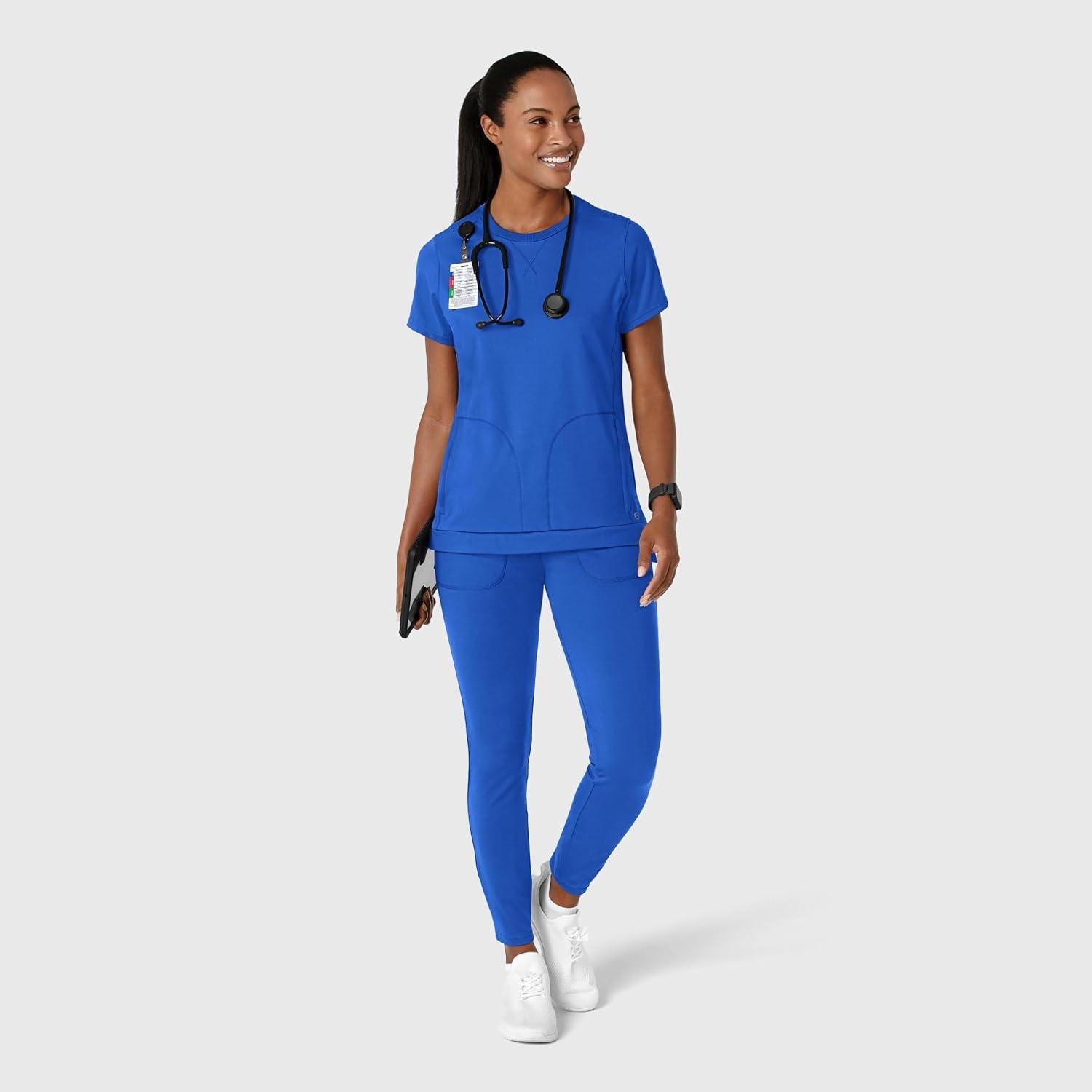 Wink Renew Women’s Flex-n-Reach Crew Neck Scrub Top(Royal)