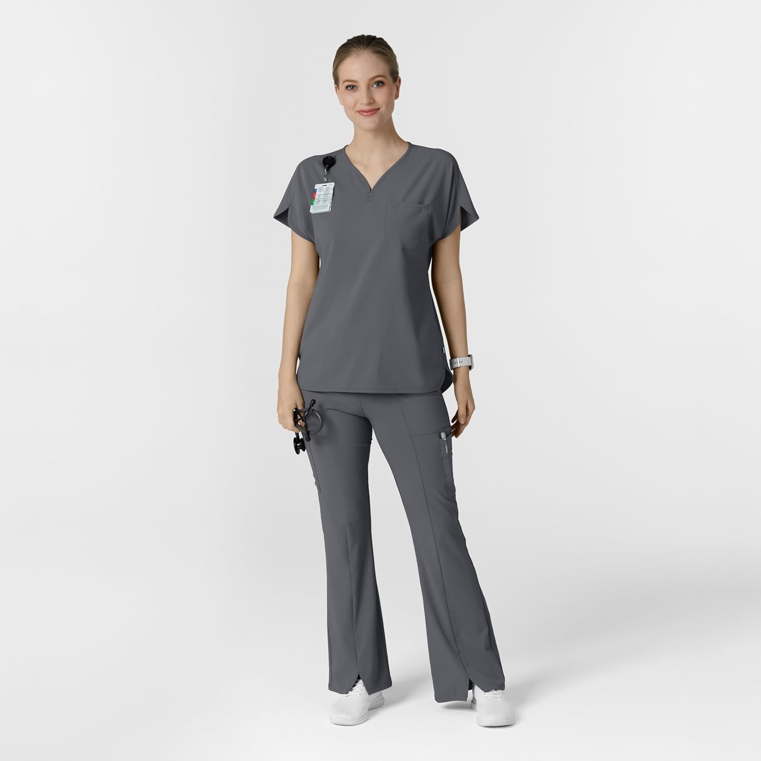 Wink Renew Women’s Dolman Scrub Top(Pewter)