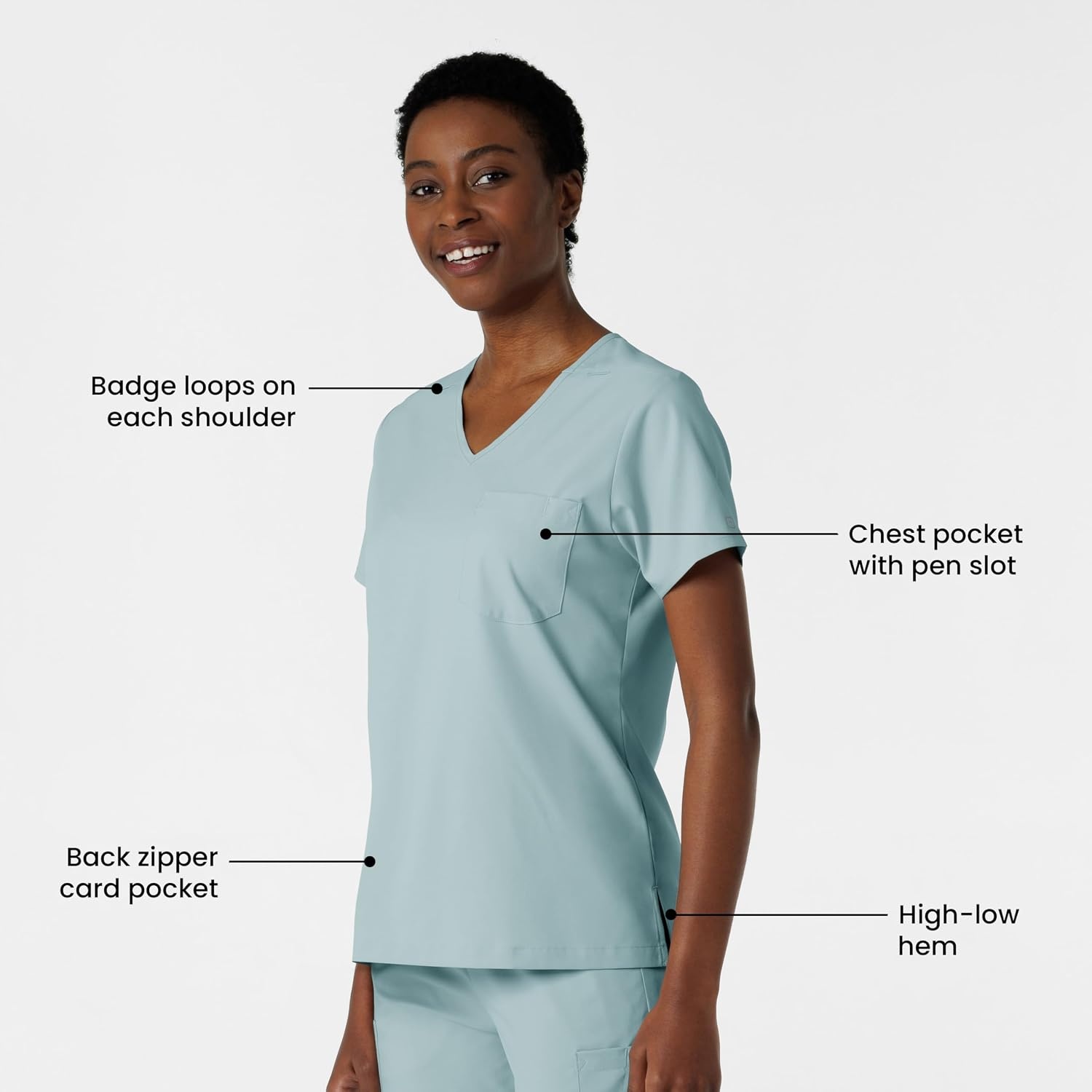 Wink Boundless Women’s Tuck-in Scrub Top(Sky Blue)