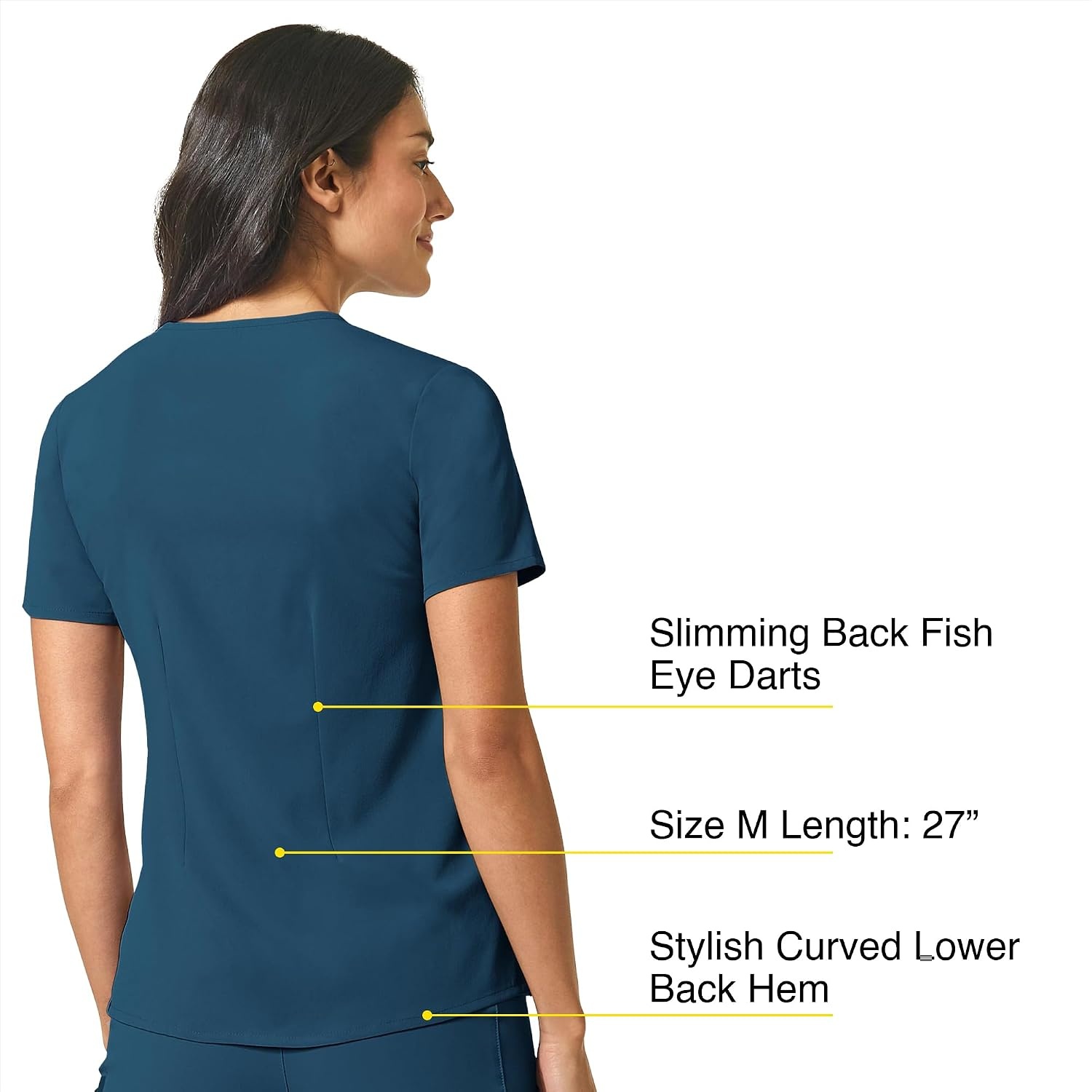 Wink Renew Women’s Mandarin Collar Tuck-in Scrub Top(Caribbean)