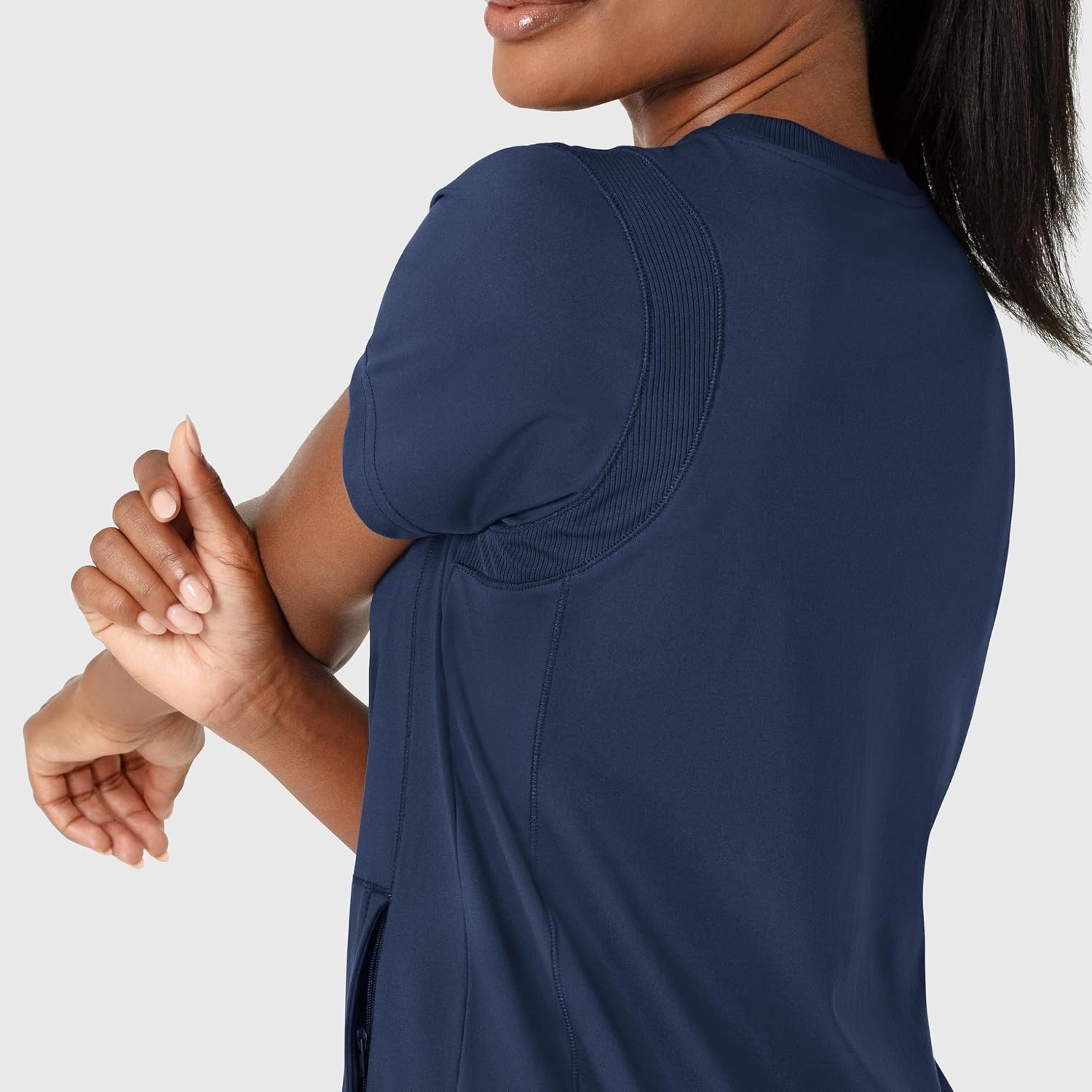 Wink Renew Women’s Flex-n-Reach Crew Neck Scrub Top(Navy)