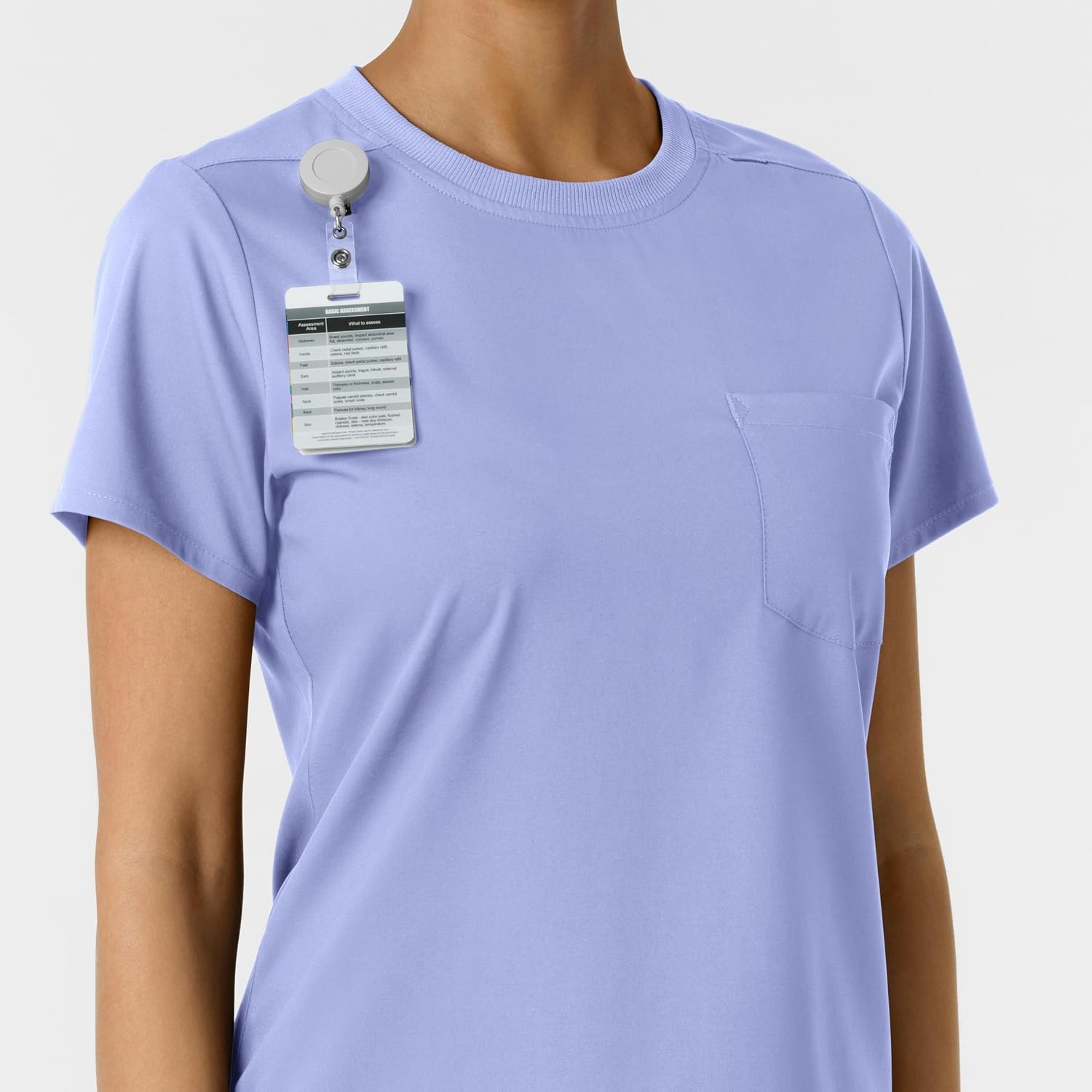 Wink Scrubs for Women, Boundless, Classic Tee with 1 Pocket(Ceil Blue)