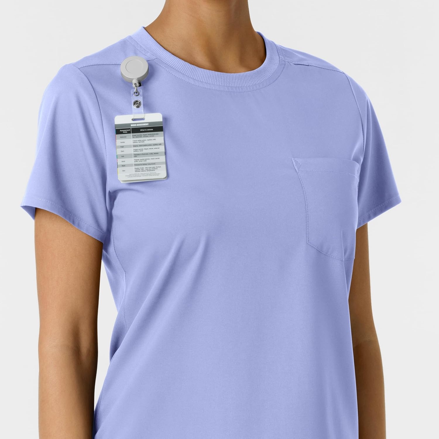 Wink Scrubs for Women, Boundless, Classic Tee with 1 Pocket(Ceil Blue)