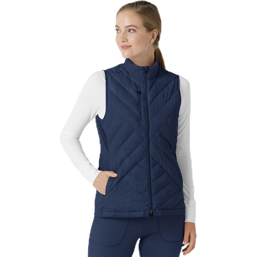 WINK Layers Women’s Quilted Scrub Vest(Navy)