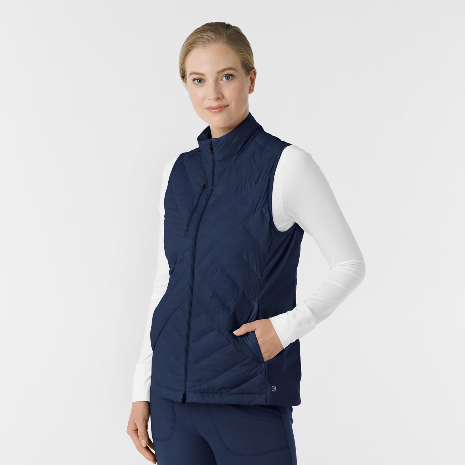 WINK Layers Women’s Quilted Scrub Vest(Navy)