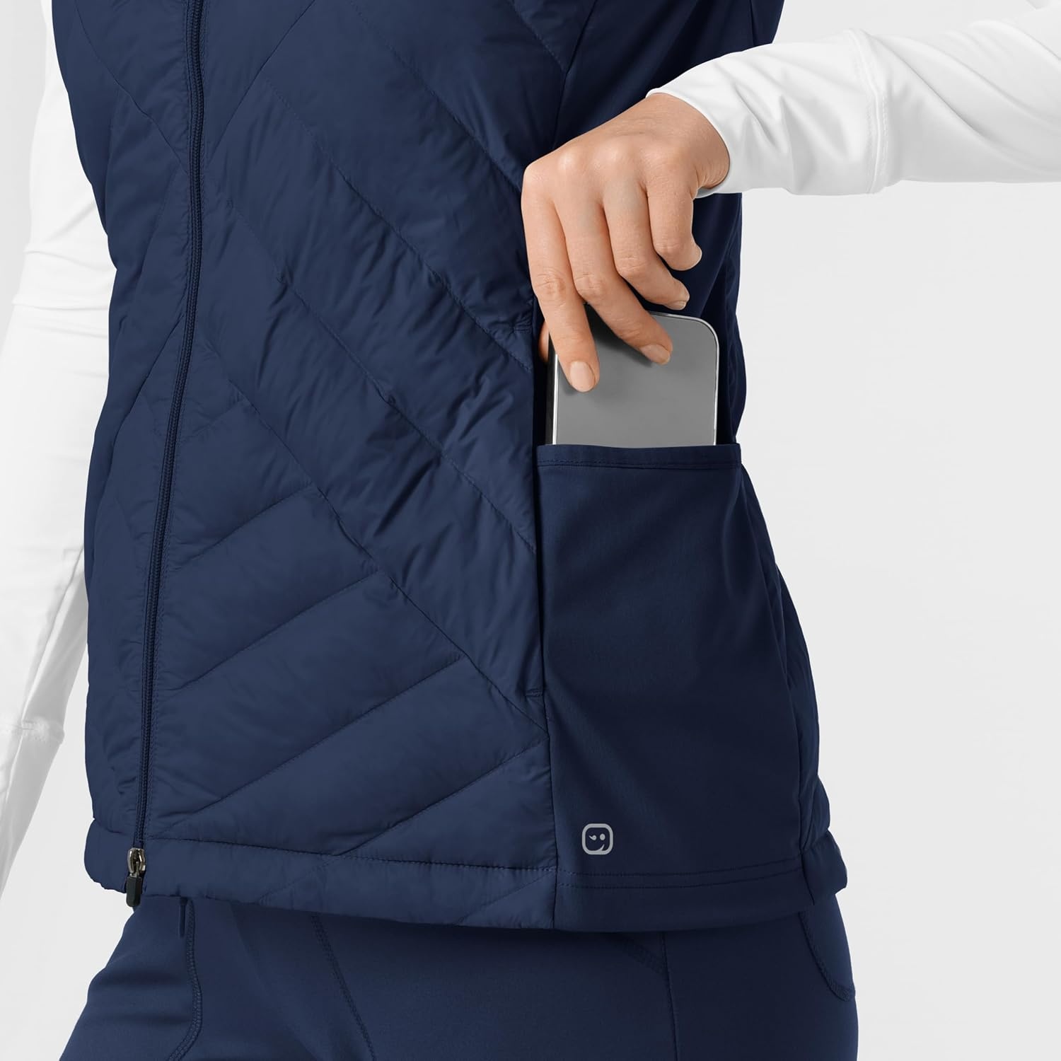 WINK Layers Women’s Quilted Scrub Vest(Navy)