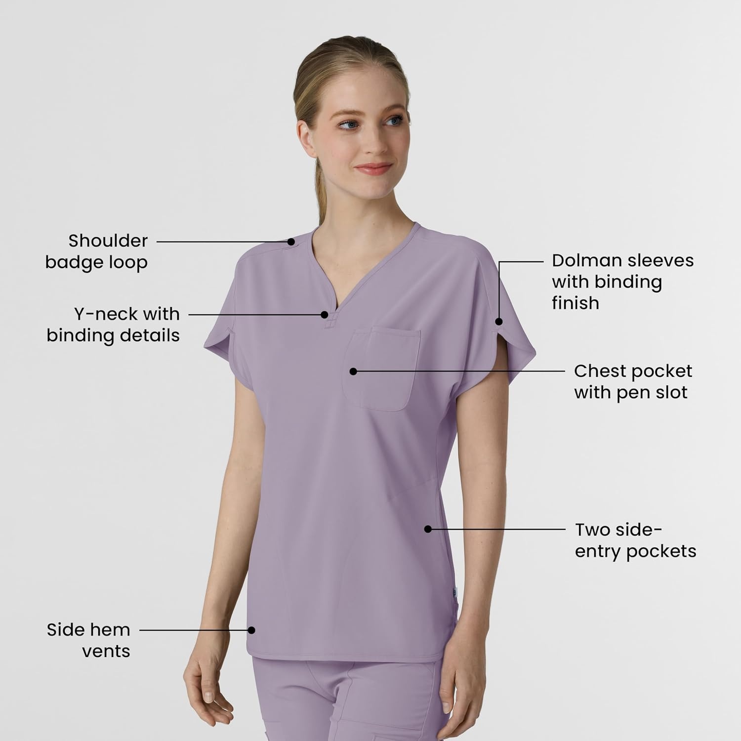 Wink Renew Women’s Dolman Scrub Top(Wisteria)