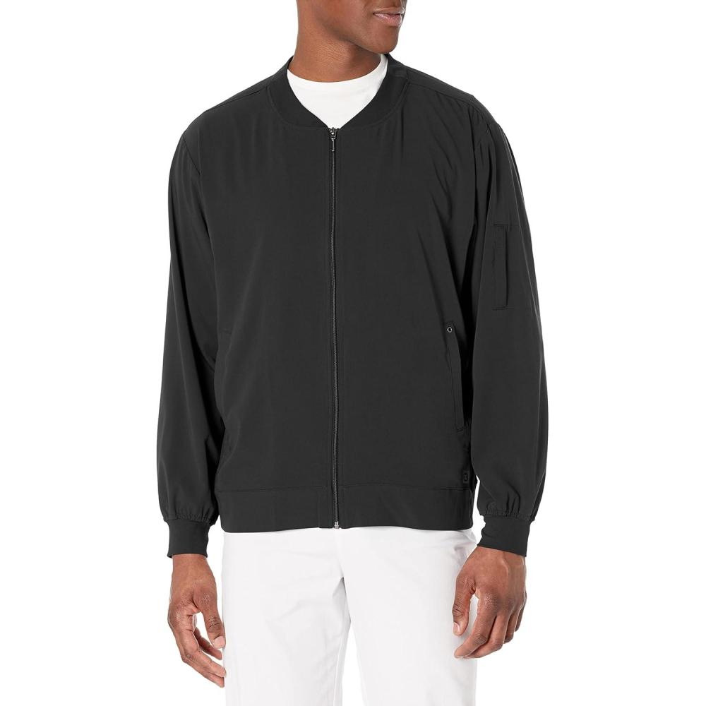 WonderWink Mens Zip Bomber Jacket(Black)