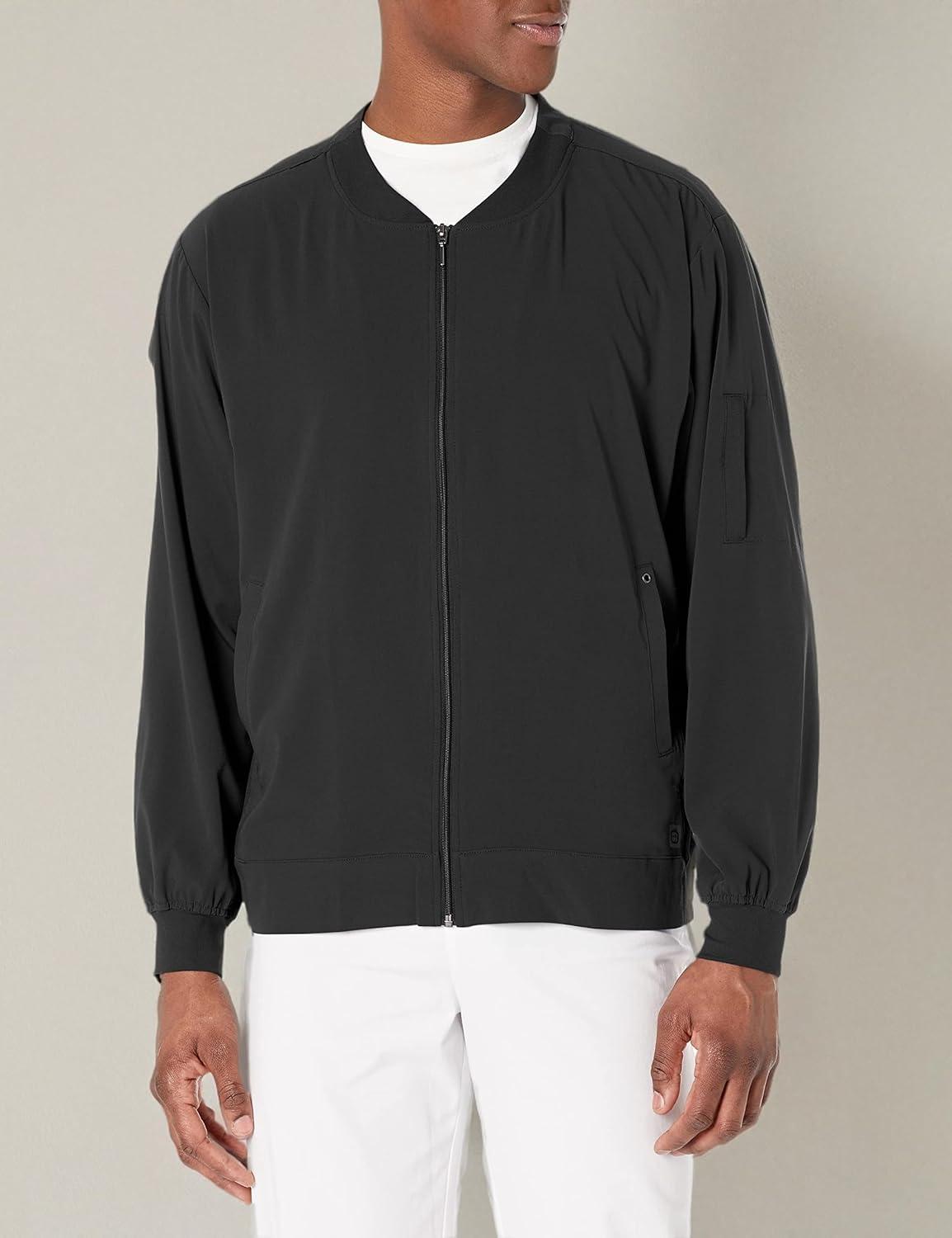 WonderWink Mens Zip Bomber Jacket(Black)