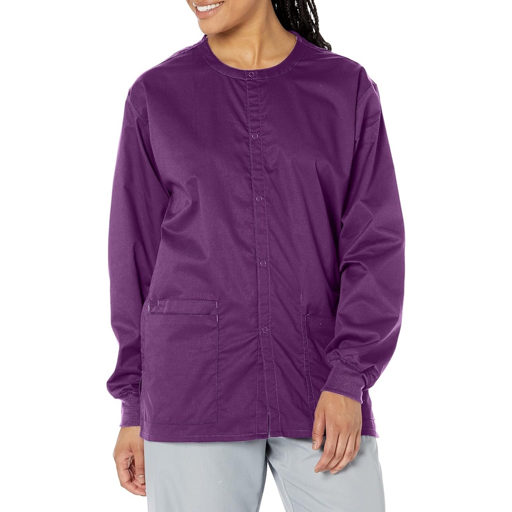 WonderWink Unisex Adult Unisex Snap Front Jacket(Eggplant)