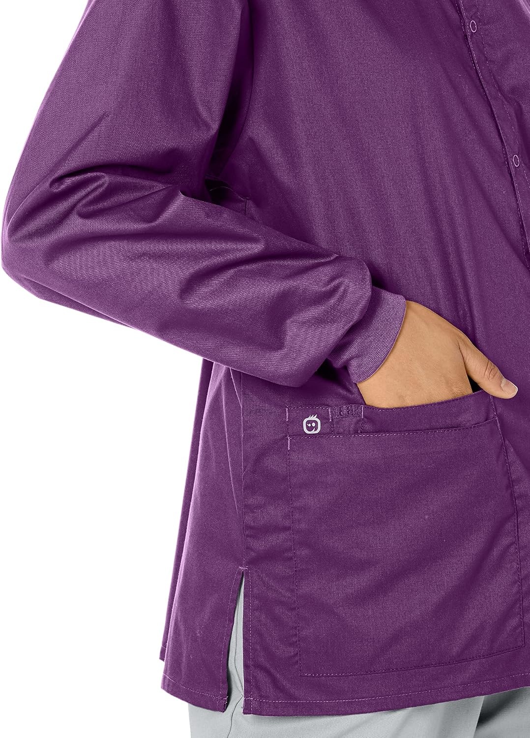 WonderWink Unisex Adult Unisex Snap Front Jacket(Eggplant)