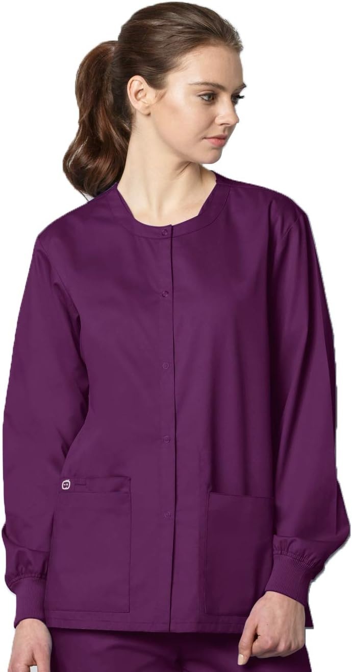 WonderWink Unisex Adult Unisex Snap Front Jacket(Eggplant)