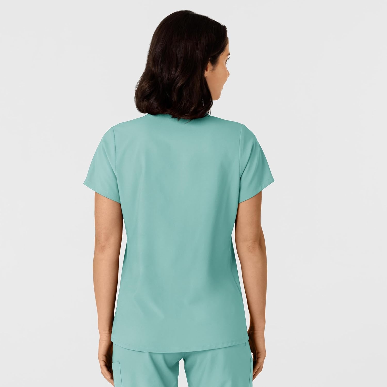 WINK Women’s Women’s Flex-n-reach Side Panel V-neck Scrub Top(Turquoise)
