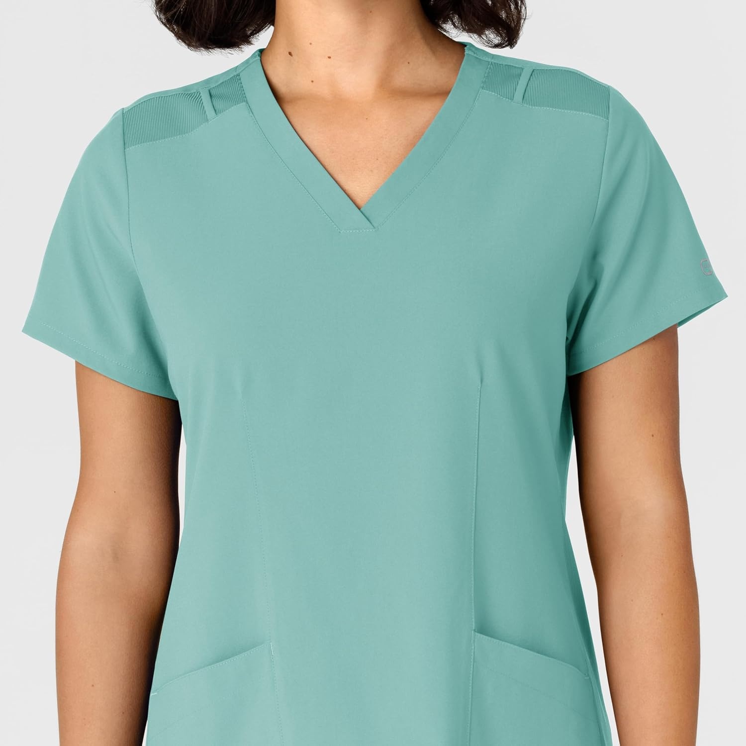 WINK Women’s Women’s Flex-n-reach Side Panel V-neck Scrub Top(Turquoise)