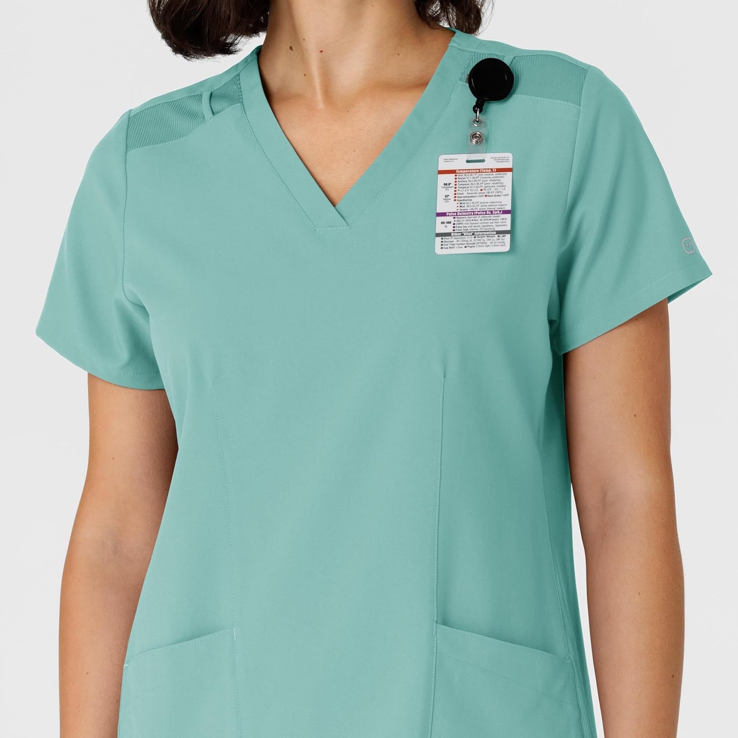 WINK Women’s Women’s Flex-n-reach Side Panel V-neck Scrub Top(Turquoise)